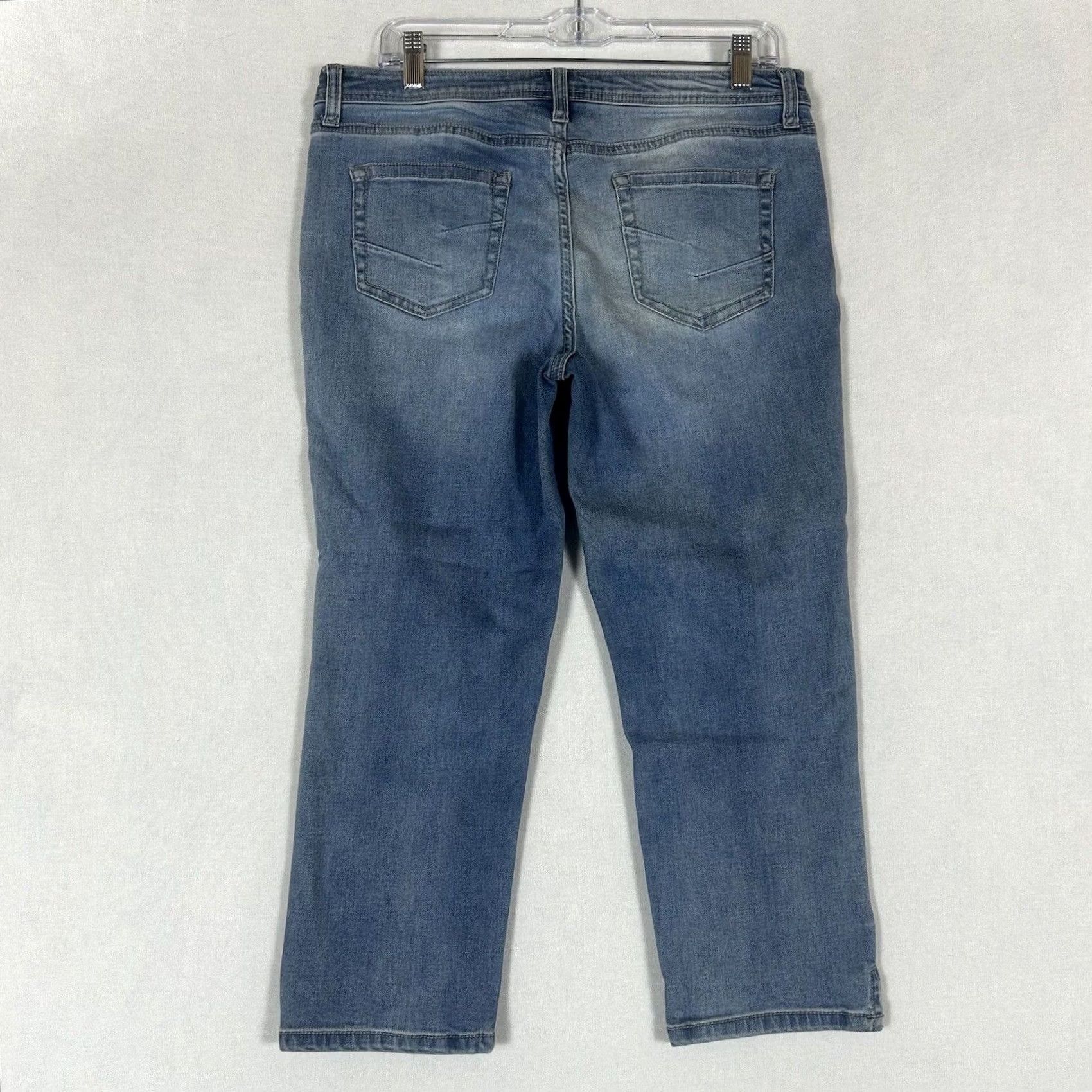 Vintage Maurices Womens Capri Jeans Regular Rise 32W 8 Cotton Polyester Spandex Denim Blue 23in Inseam Slim Stretch Jeans Size 30" / US 8 / IT 44 - 2 Thumbnail