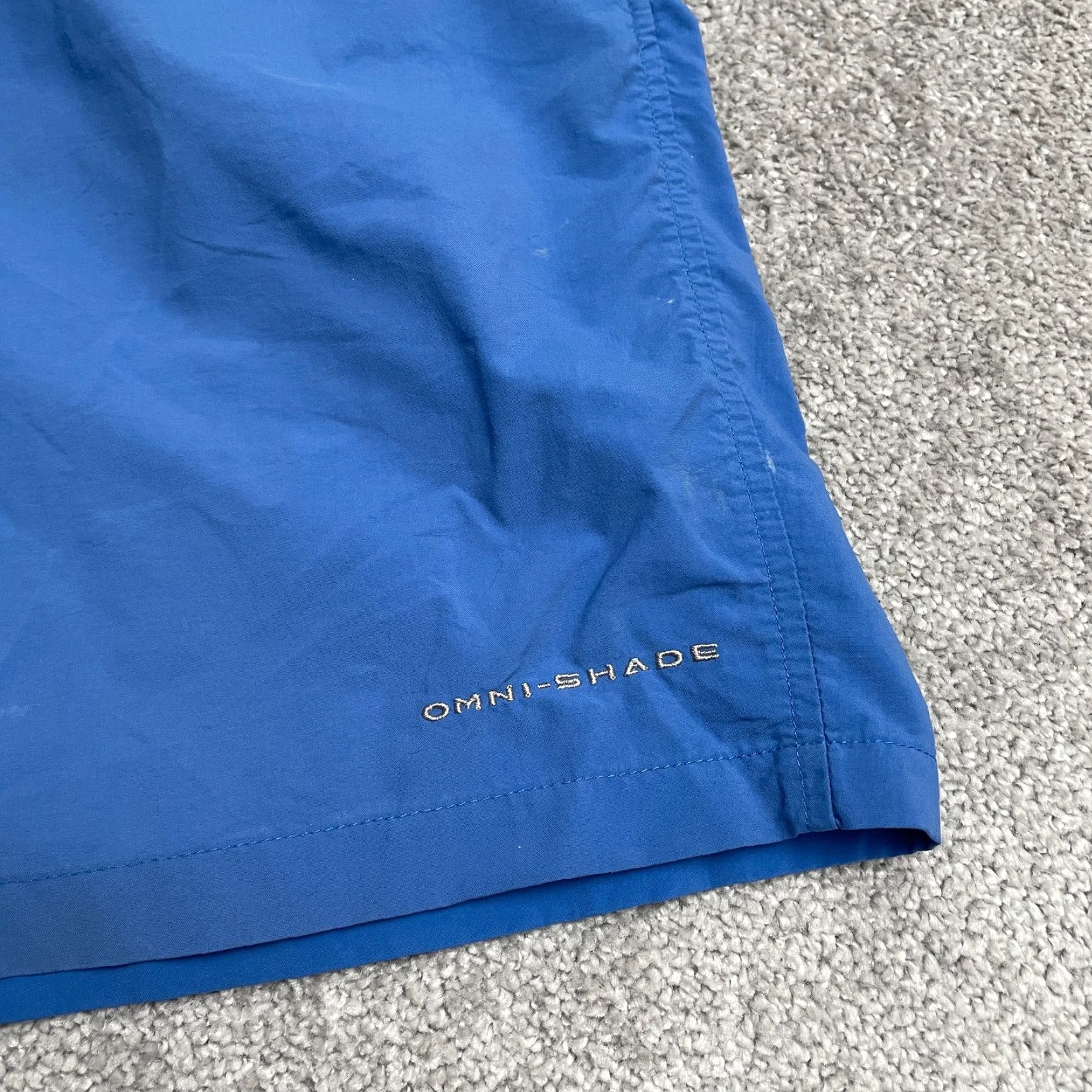 Vintage Columbia PFG Omni Shade Water Shorts Mens Large Blue Elastic Trunks 33x7.5 Onsite? Size US 33 - 7 Thumbnail