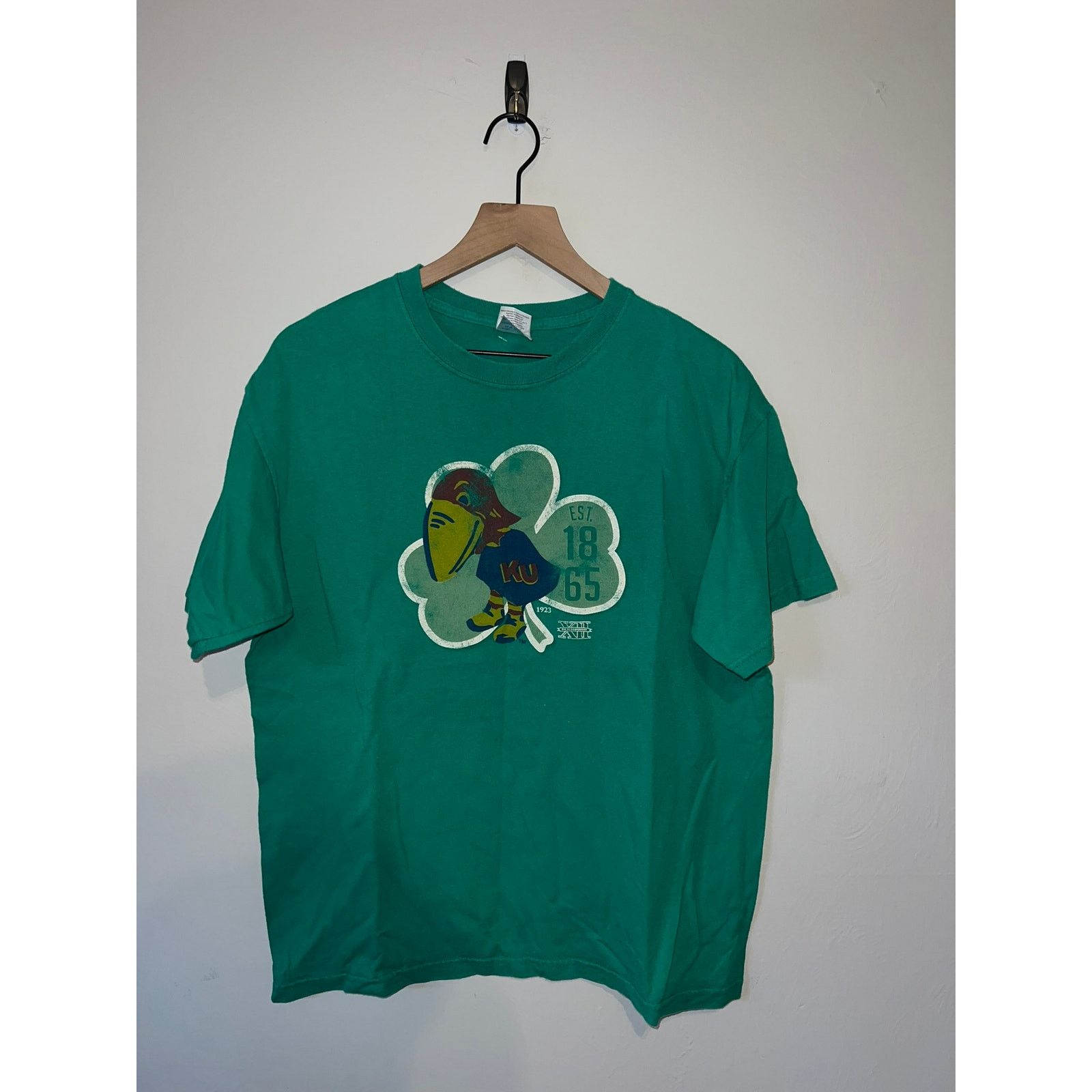 Gildan Vintage Kansas University Jayhawks Shirt Big 12 Green KU Tee Size US L / EU 52-54 / 3 - 1 Thumbnail