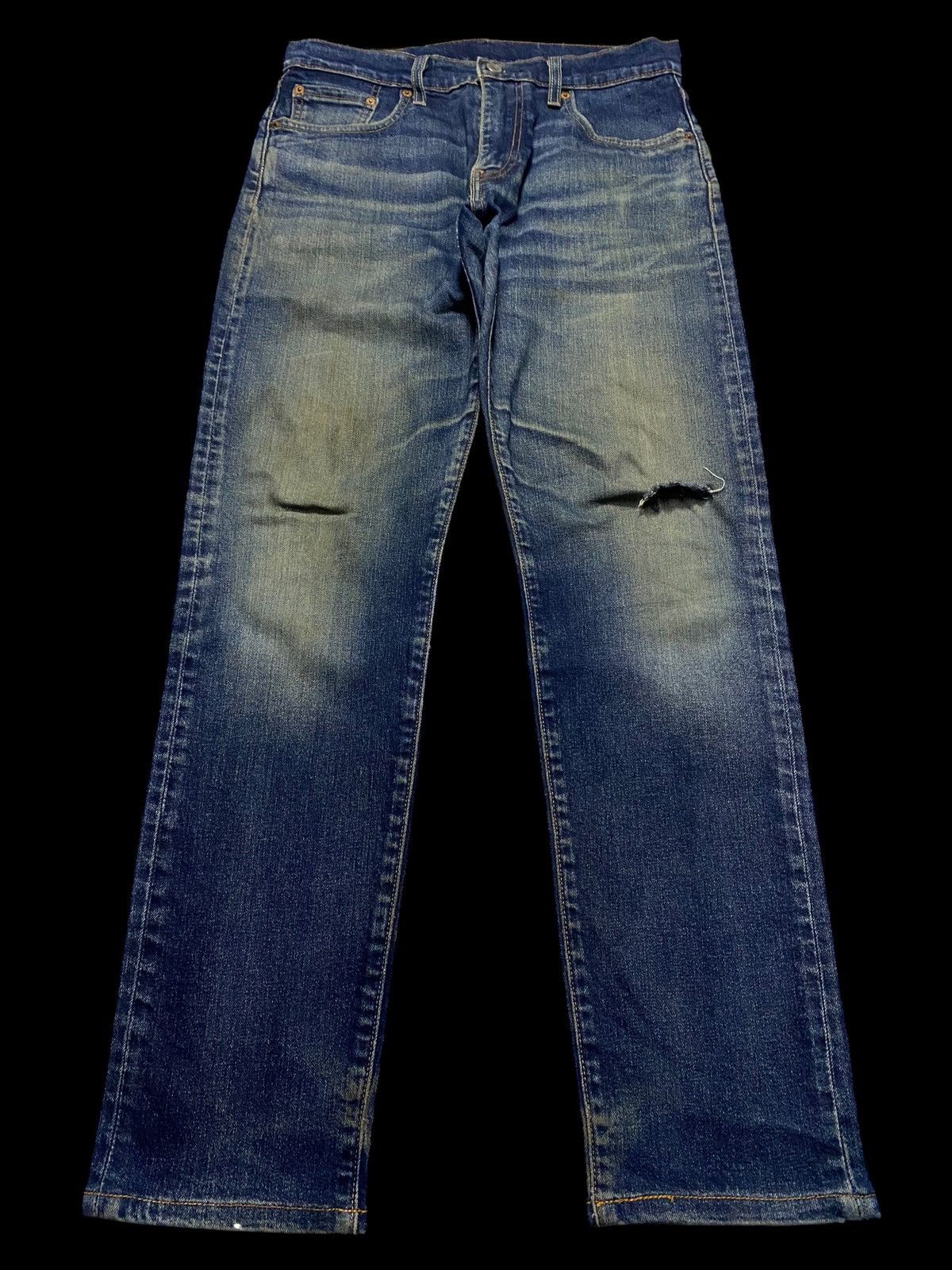 Levi's Vintage Clothing Levis 502 Y2K Big E Blue Wash Distressed Slim Fit Jeans Size US 31 - 1 Thumbnail