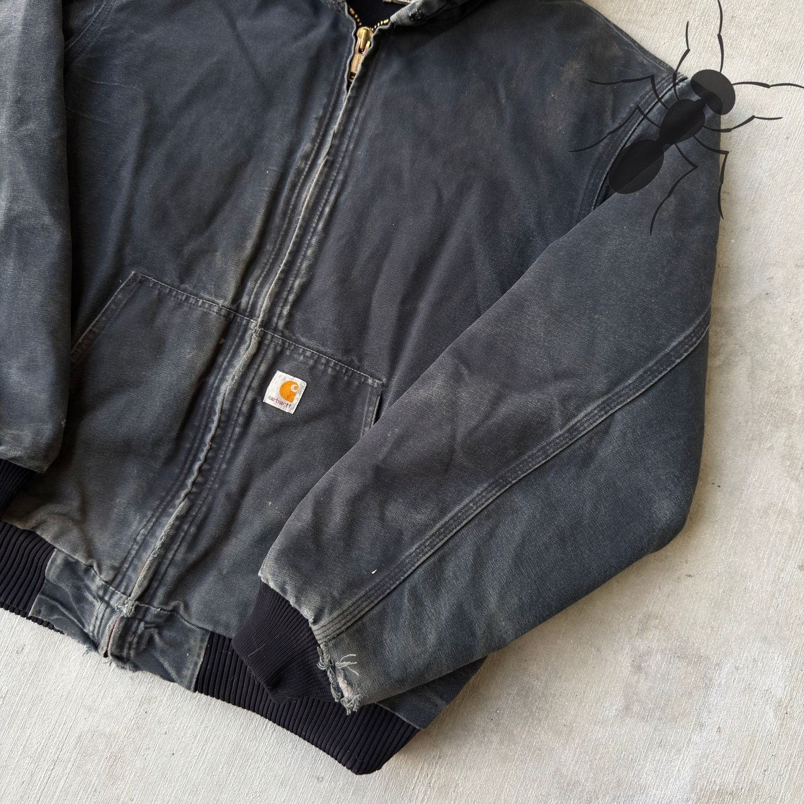 Carhartt × Vintage Carhartt J140 black hooded work wear jacket Size US L / EU 52-54 / 3 - 4 Thumbnail
