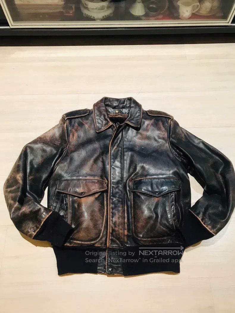 Schott Schott Leather jacket retro classic A2 Size US L / EU 52-54 / 3 - 1 Thumbnail