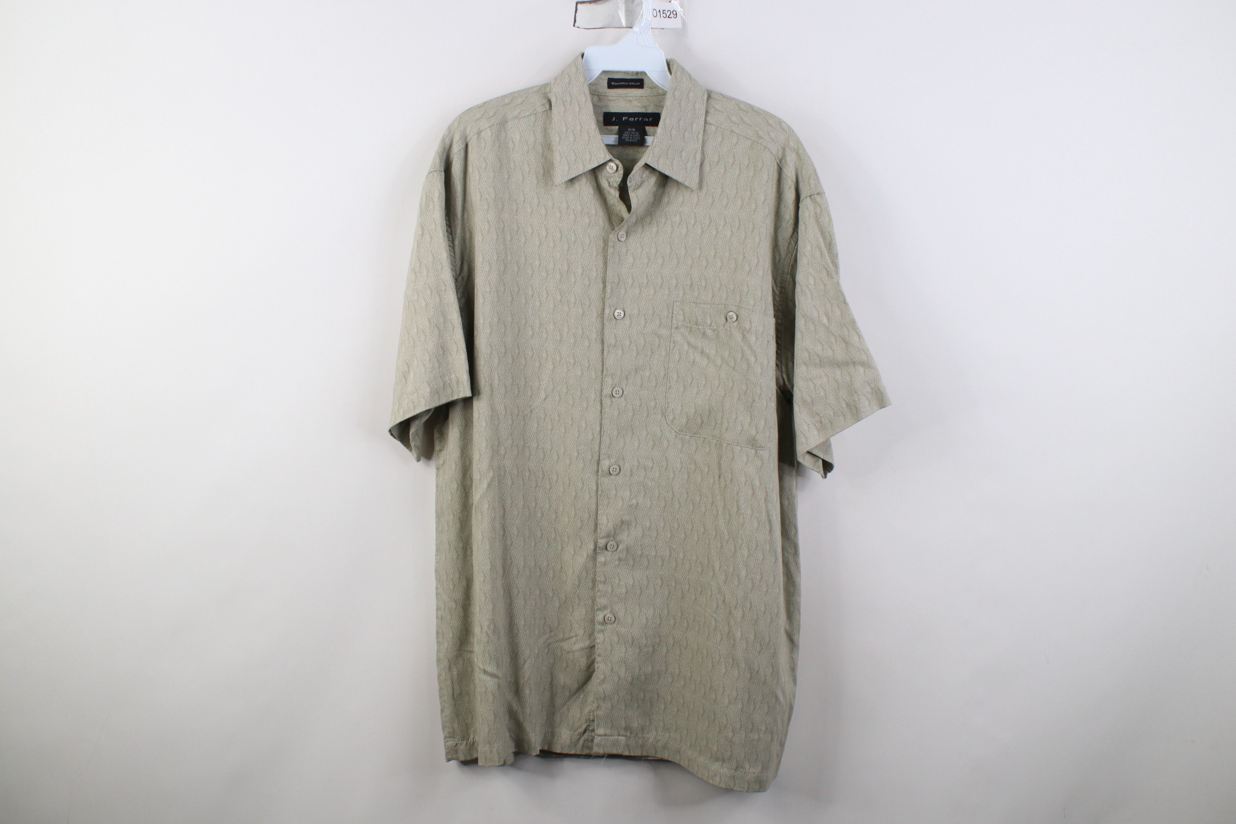 Vintage Vintage 90s Streetwear Diamond Short Sleeve Button Shirt Size US M / EU 48-50 / 2 - 1 Thumbnail