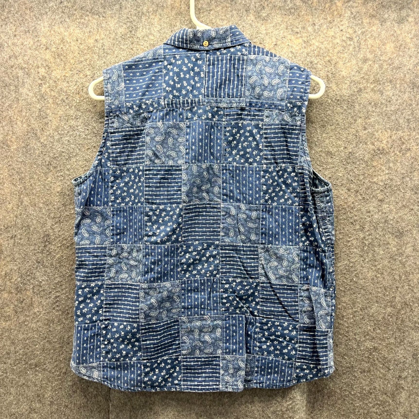 Ralph Lauren Lauren Ralph Lauren Shirt Women Large Denim Blue Button Down Sleeveless Floral Size L / US 10 / IT 46 - 2 Thumbnail