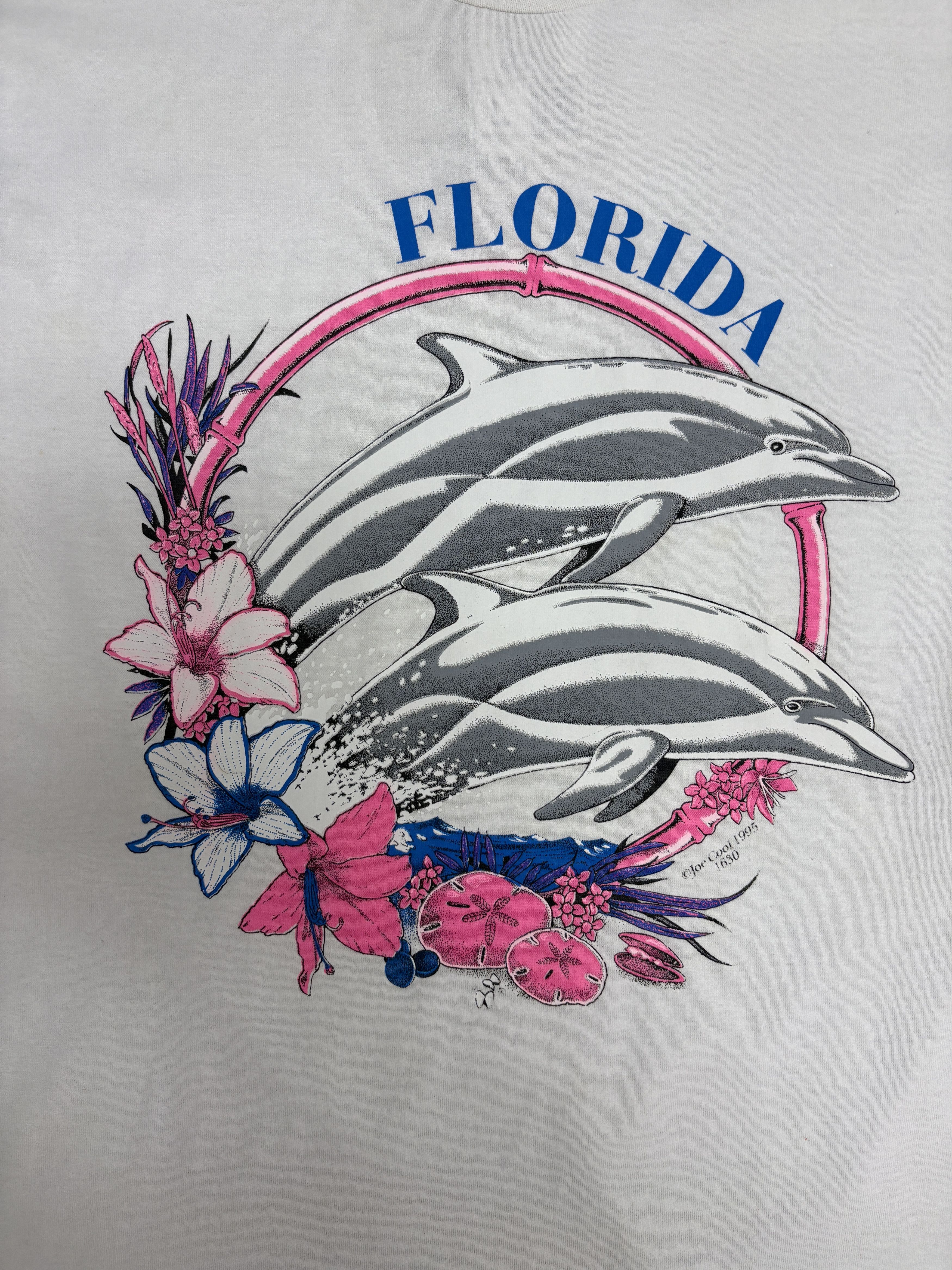 Vintage Florida Jumping Dolphins Vintage White T-Shirt Tee Size US L / EU 52-54 / 3 - 2 Thumbnail