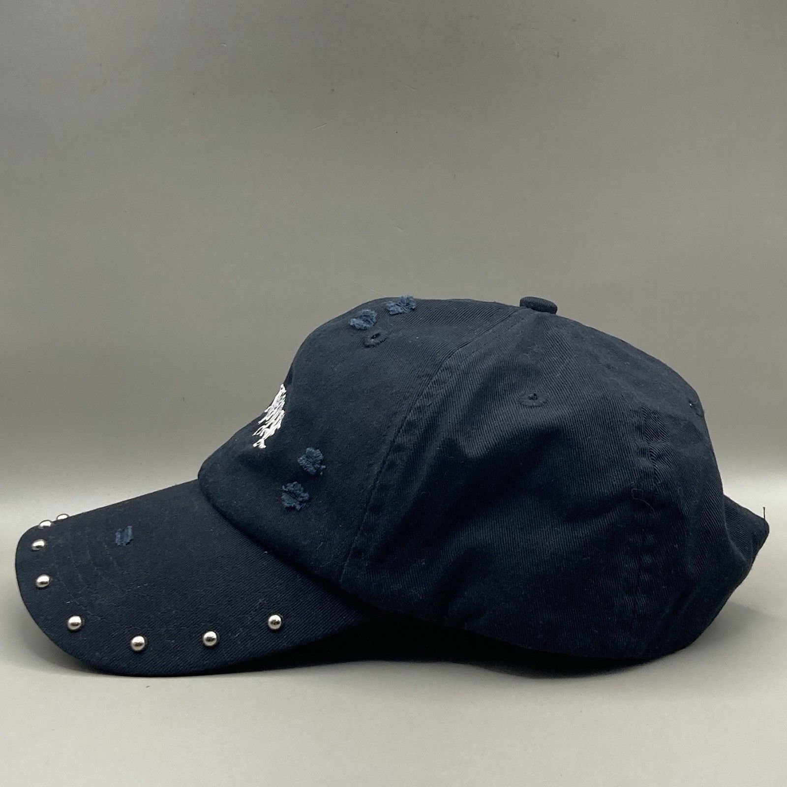 Empyre Empyre Grunge Logo Studded Distressed Black Strapback Hat Size ONE SIZE - 5 Thumbnail