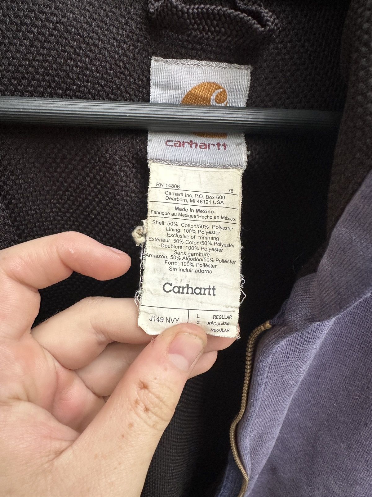 Carhartt Smoked Sunfaded Carhartt 90s Thermal Lined Zip Up Hoodie Size US L / EU 52-54 / 3 - 11 Thumbnail
