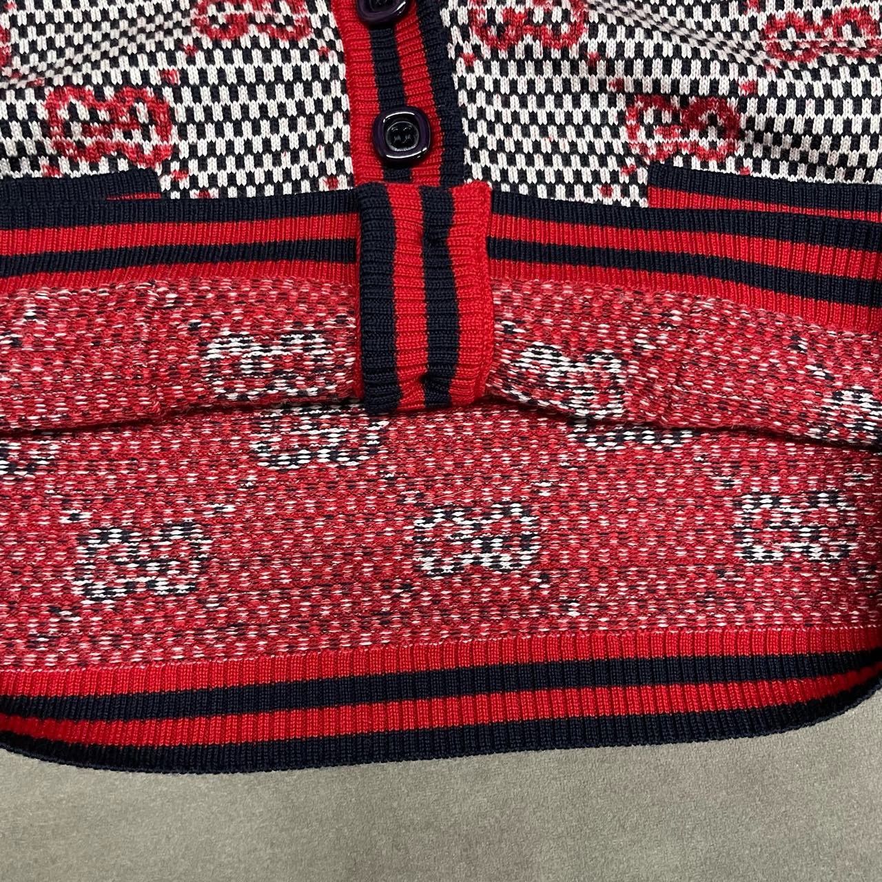 Gucci Gucci Red small fragrance style full print cardigan sweater Size US XS / EU 42 / 0 - 6 Thumbnail
