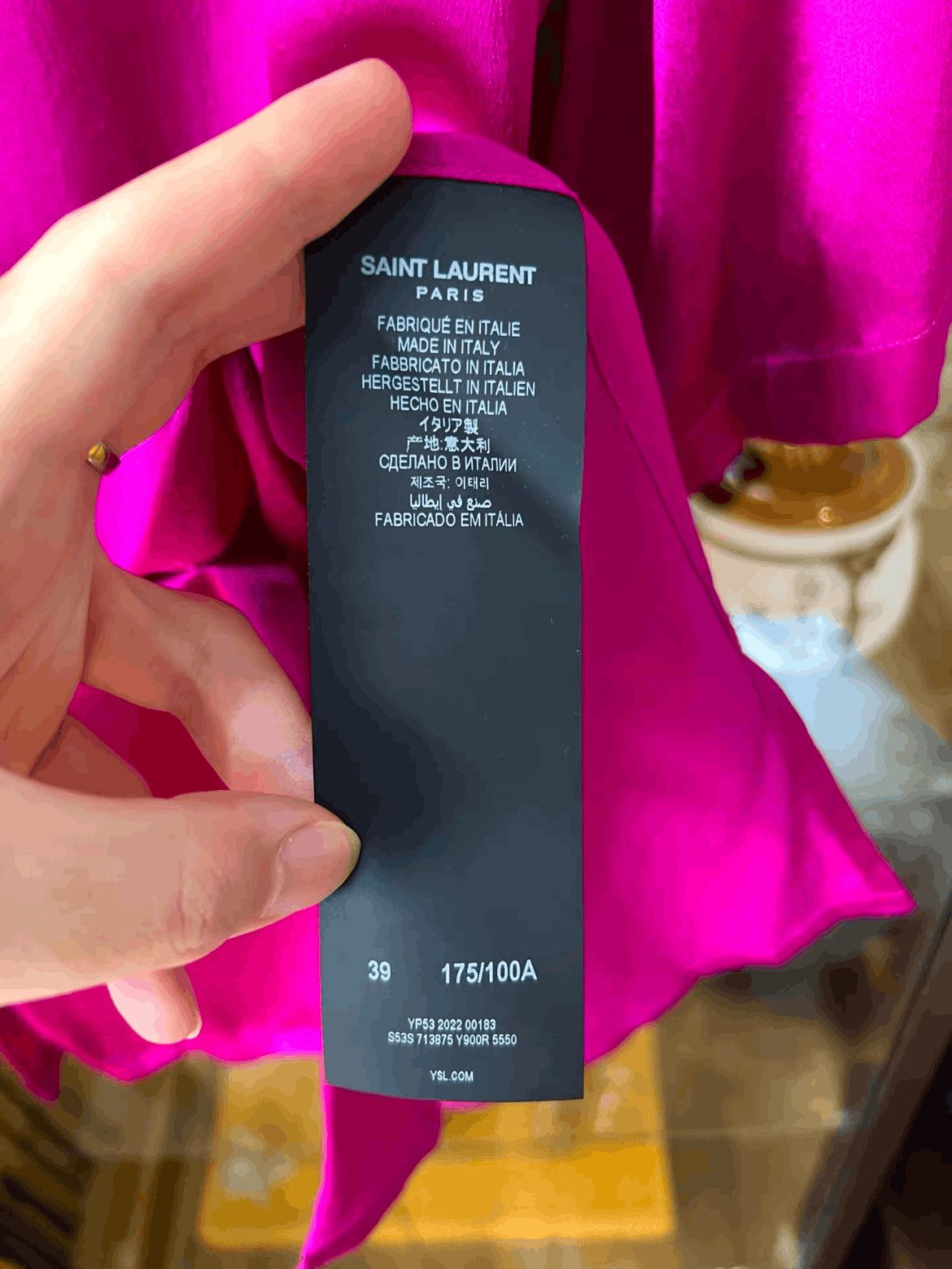 Saint Laurent Paris Saint Laurent Paris Sz 39 Saint Laurent Paris 22SS SIlk Sh Size US M / EU 48-50 / 2 - 5 Thumbnail