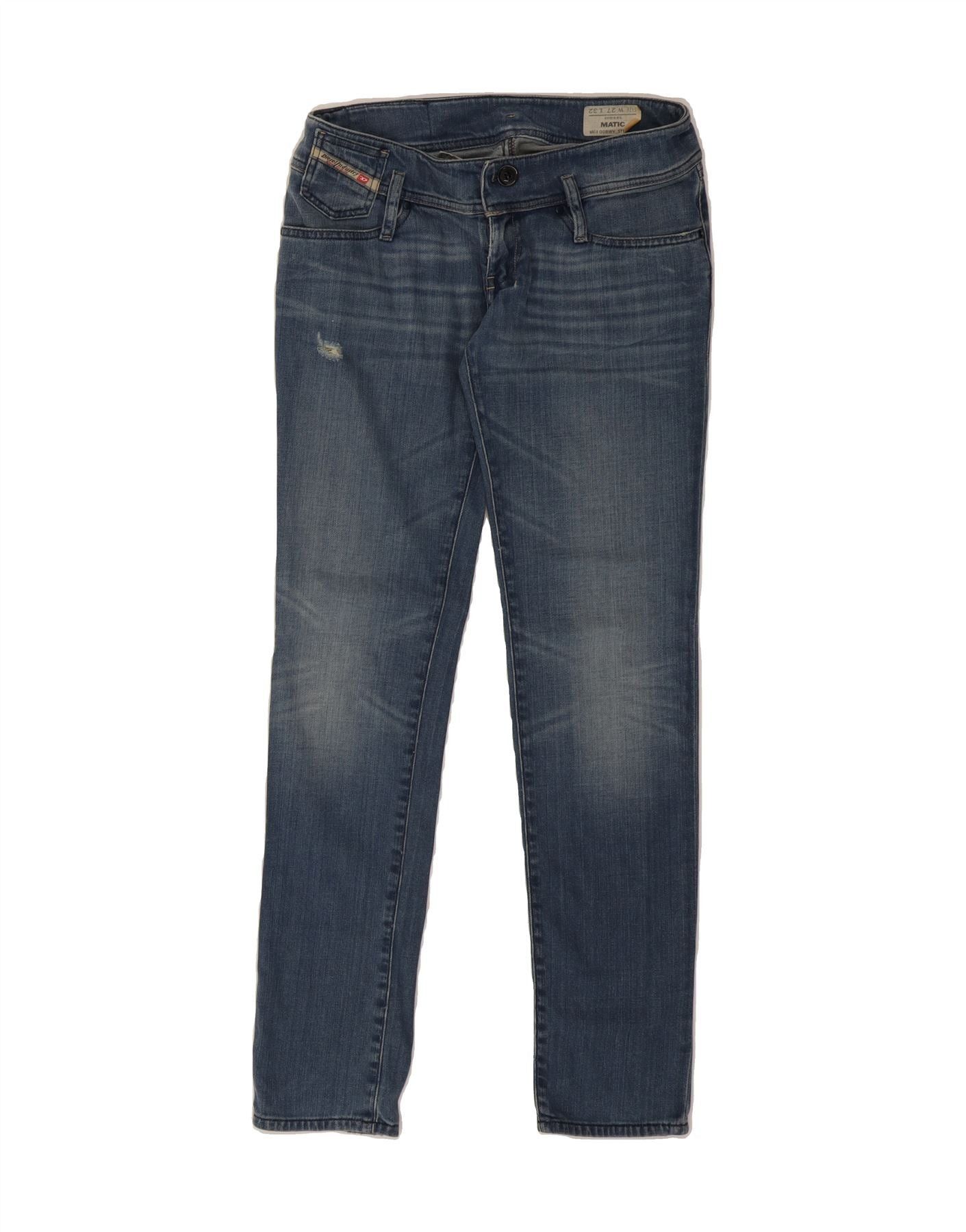 Diesel Womens Matic Distressed Skinny Jeans W27 L32 Blue Cotton Size 42" / US 20 - 1 Thumbnail