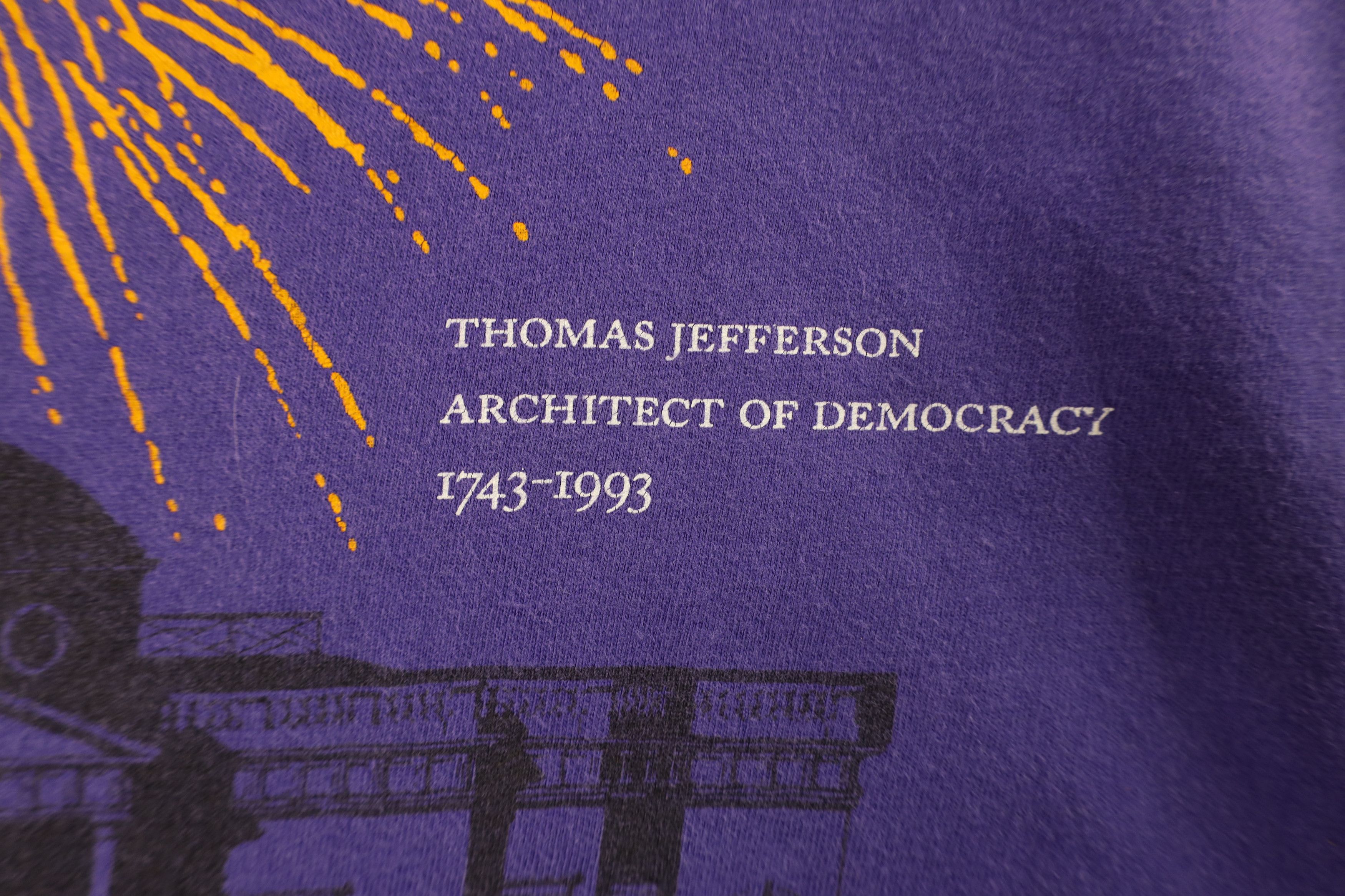 Vintage Vintage 90s Thomas Jefferson Democracy T-Shirt USA Size US XL / EU 56 / 4 - 5 Thumbnail