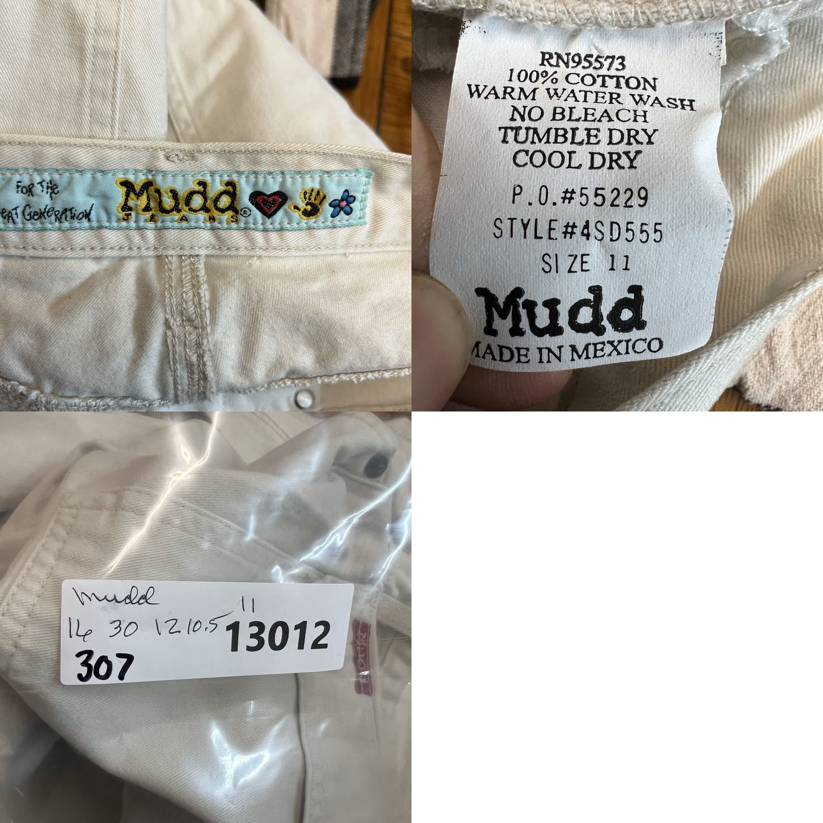 Denime Mudd Jeans Flare Leg Denim 5-Pocket Beige Size 32x30 Womens Vintage 90s Flop Pocket High Rise Beige 32x30 Womens Jeans Size 32" / US 10 / IT 46 - 9 Thumbnail