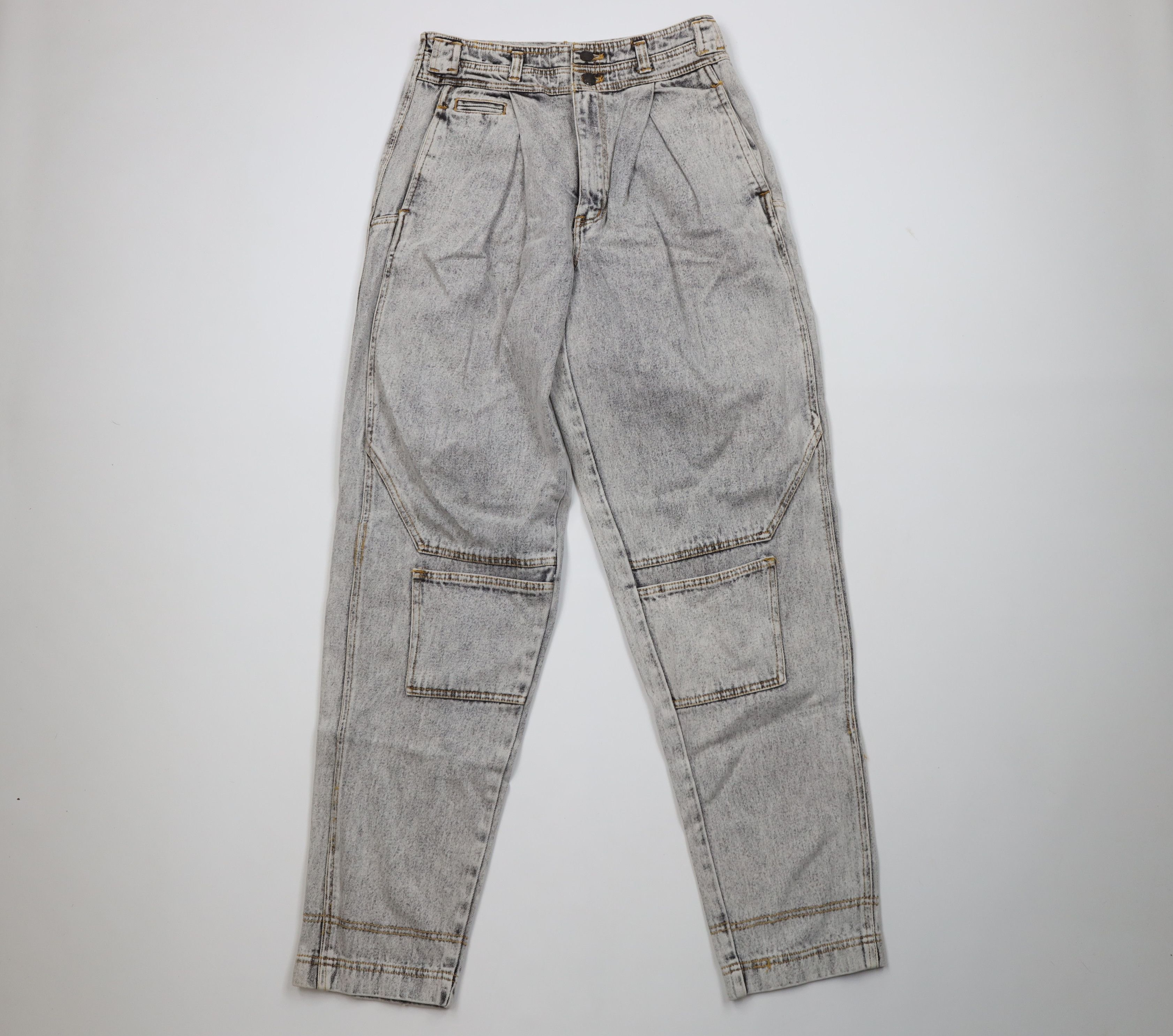 Vintage Vintage 80s 90s Streetwear Acid Wash Tapered Leg Cargo Jeans Size US 30 / EU 46 - 1 Thumbnail