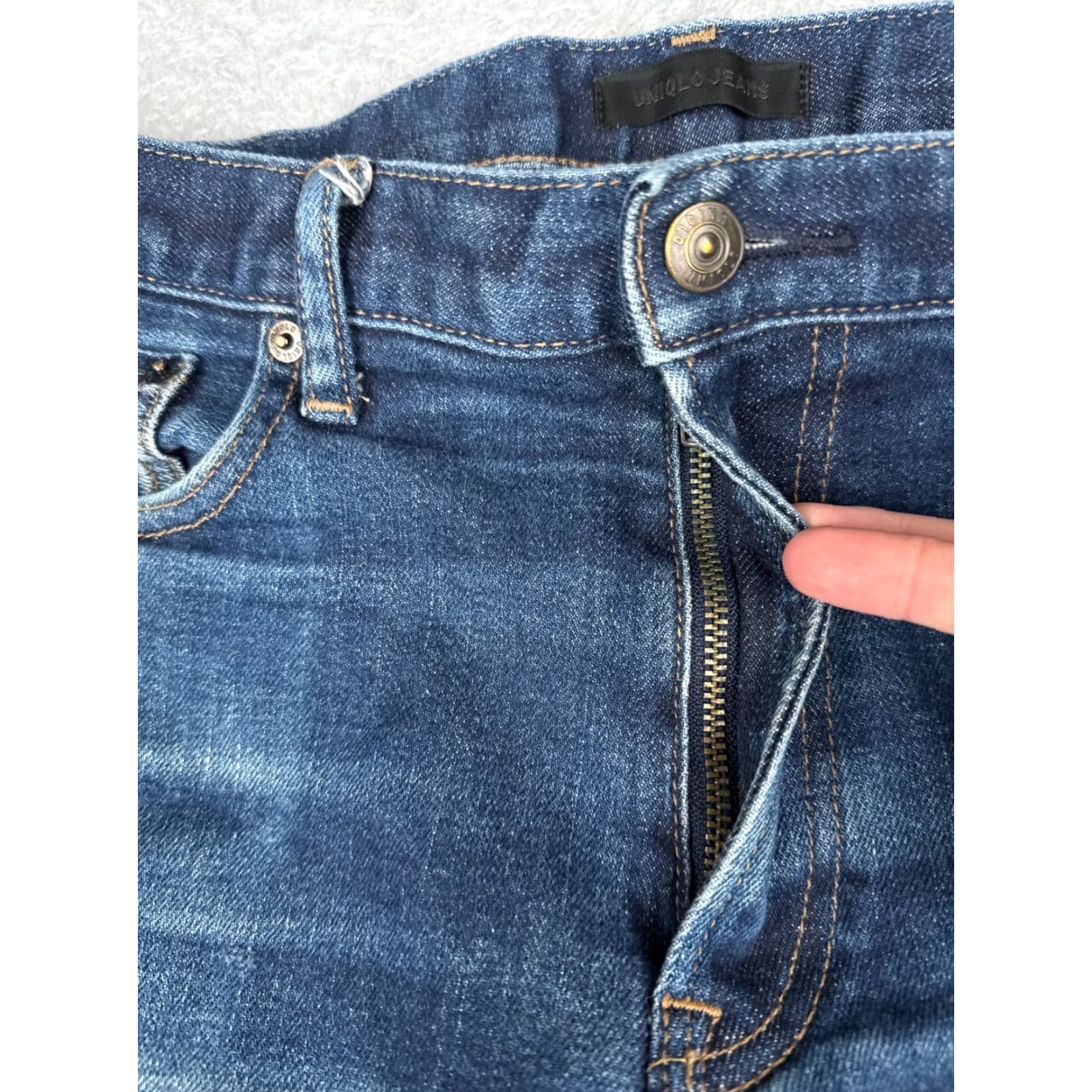 Uniqlo Uniqlo Jeans Mens 34x32 Blue Denim Skinny Zip Fly Mid Rise Cotton Blend Size US 34 / EU 50 - 5 Thumbnail