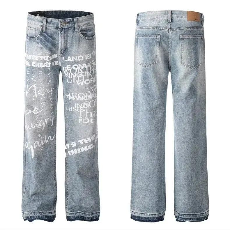 Japanese Brand Retro casual micro flared printed jeans Size US 30 / EU 46 - 5 Thumbnail
