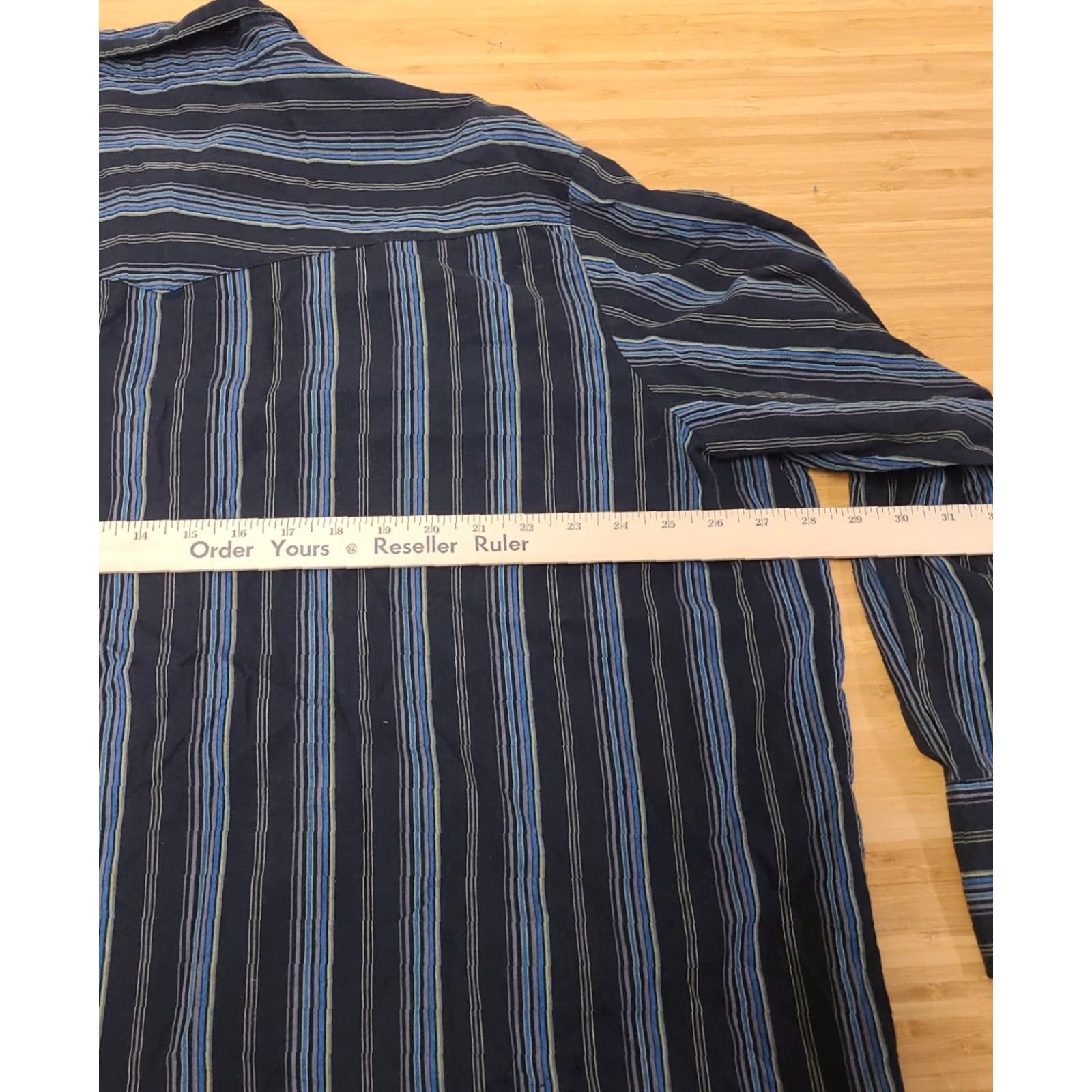 Wrangler Wrangler Shirt Adult Big 2X Black Blue Striped Western Wear Long Sleeve Mens Size US XXL / EU 58 / 5 - 7 Thumbnail