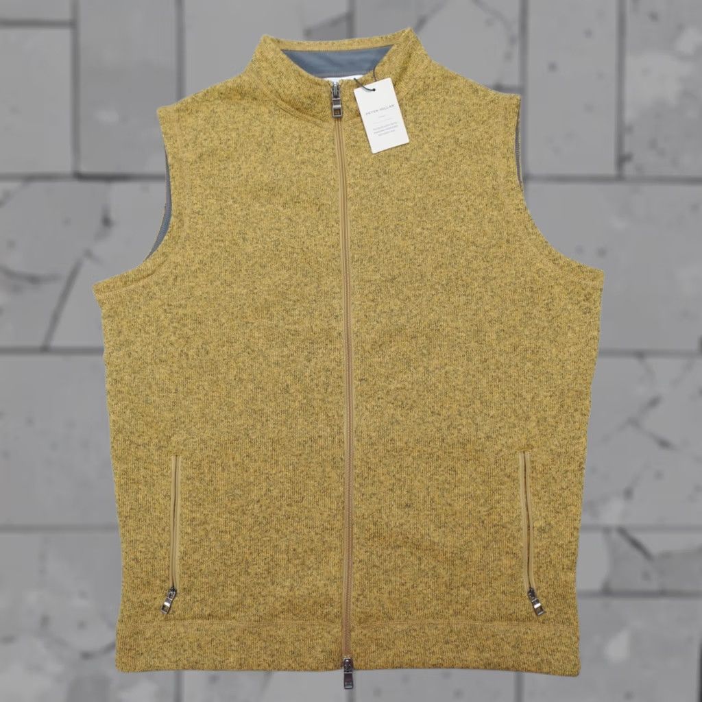 Peter Millar Peter Millar Crown Sweater Fleece Vest Dijon Sweater Men Classic Size L Yellow Zip Pockets Logo Solid Mid-Length Jacket/ Vest All Seasons Size US L / EU 52-54 / 3 - 1 Thumbnail
