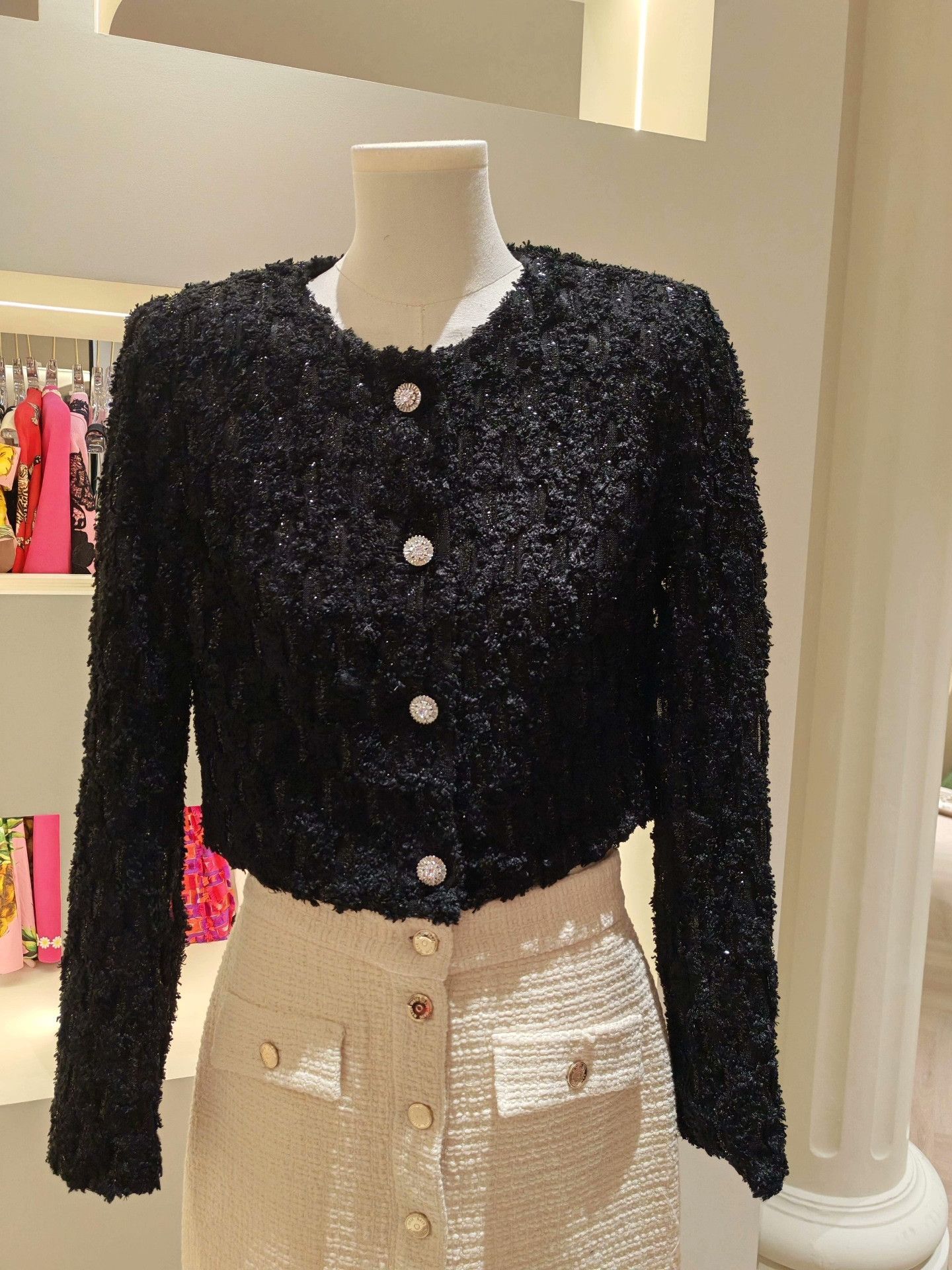 Other AnanAyla Black 3D Knit Cardigan Size XS / US 0-2 / IT 36-38 - 1 Thumbnail