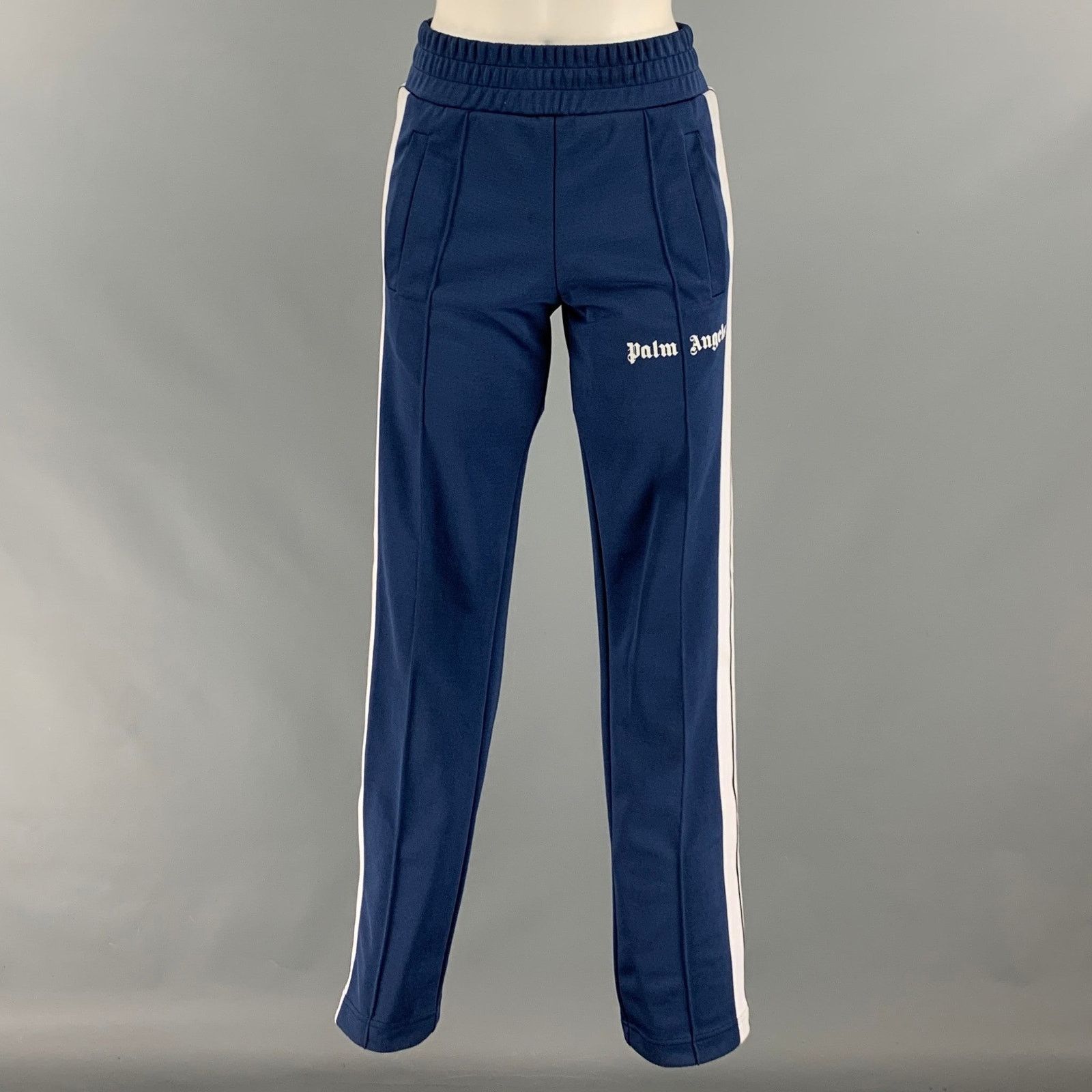 Palm Angels PALM ANGELS Blue White Polyester Stripe Joggers Casual Pants Size 27" / US 4 / IT 40 - 1 Thumbnail