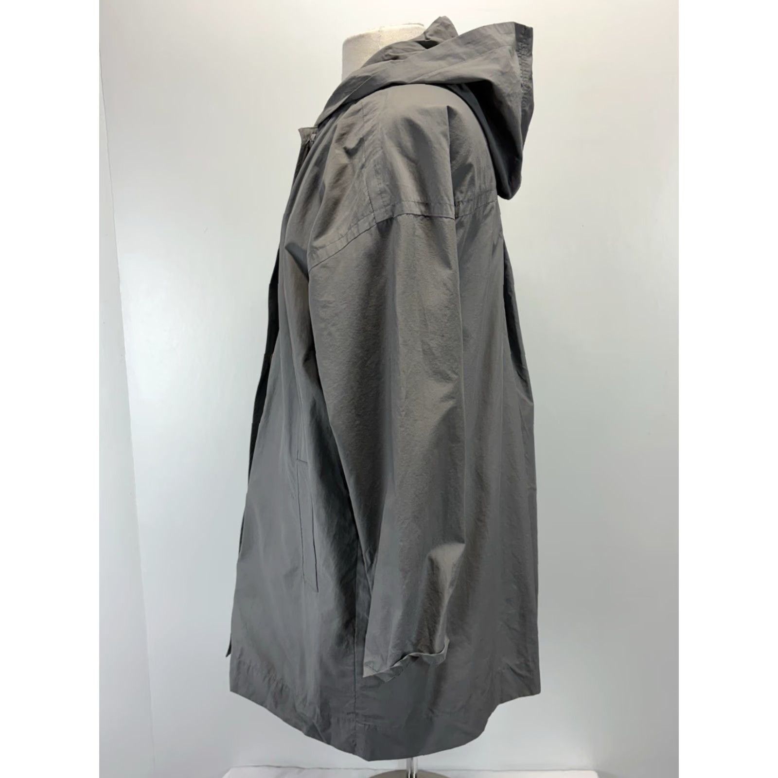 Eileen Fisher Eileen Fisher Jacket Women Medium Gray Organic Cotton Nylon Hood Swing Lagenlook Casual Travel Size M / US 6-8 / IT 42-44 - 2 Thumbnail