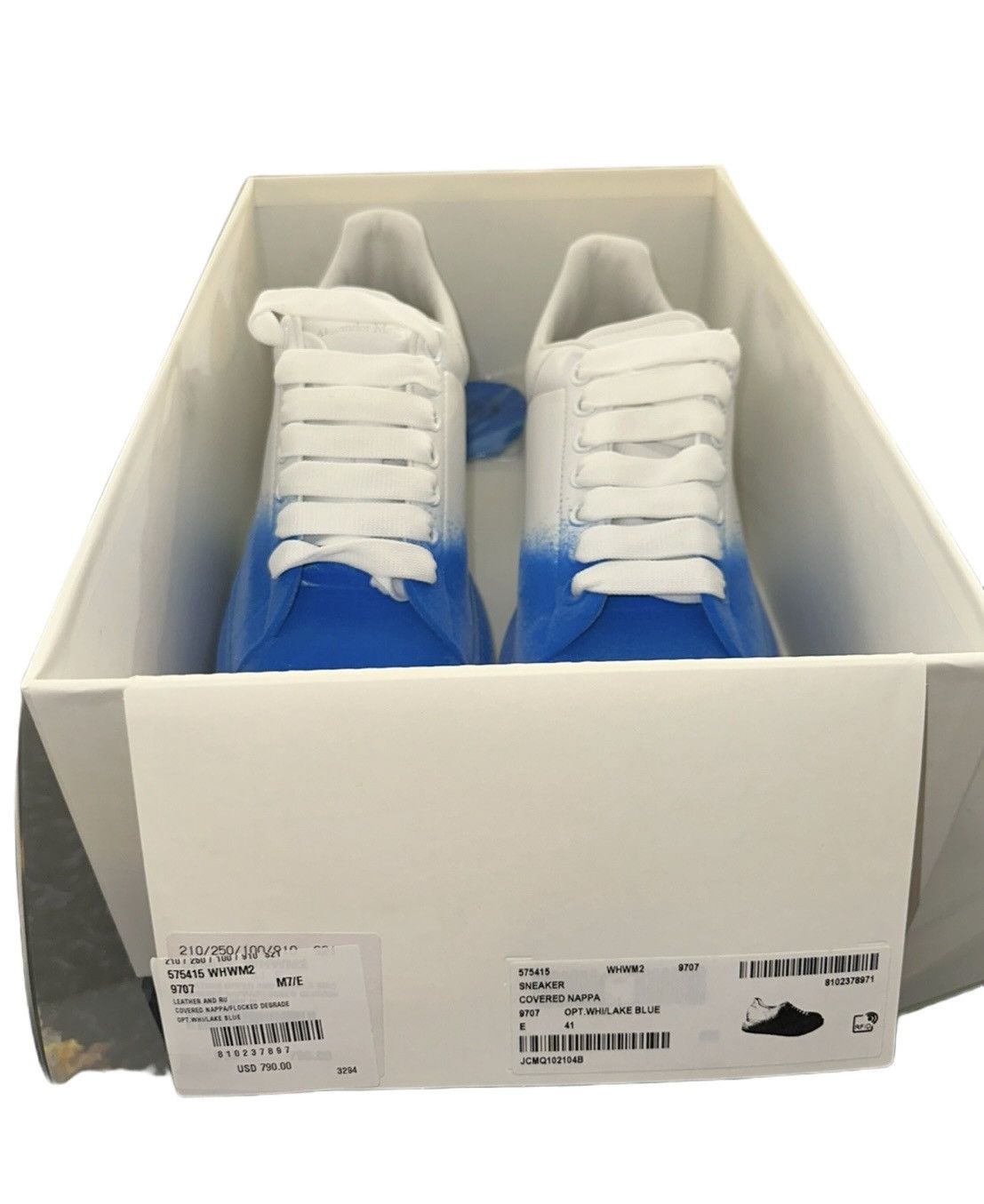 Alexander McQueen Alexander McQueen Oversized Leather Velvet Blue Toe Sneakers Size US 8 / EU 41 - 5 Thumbnail