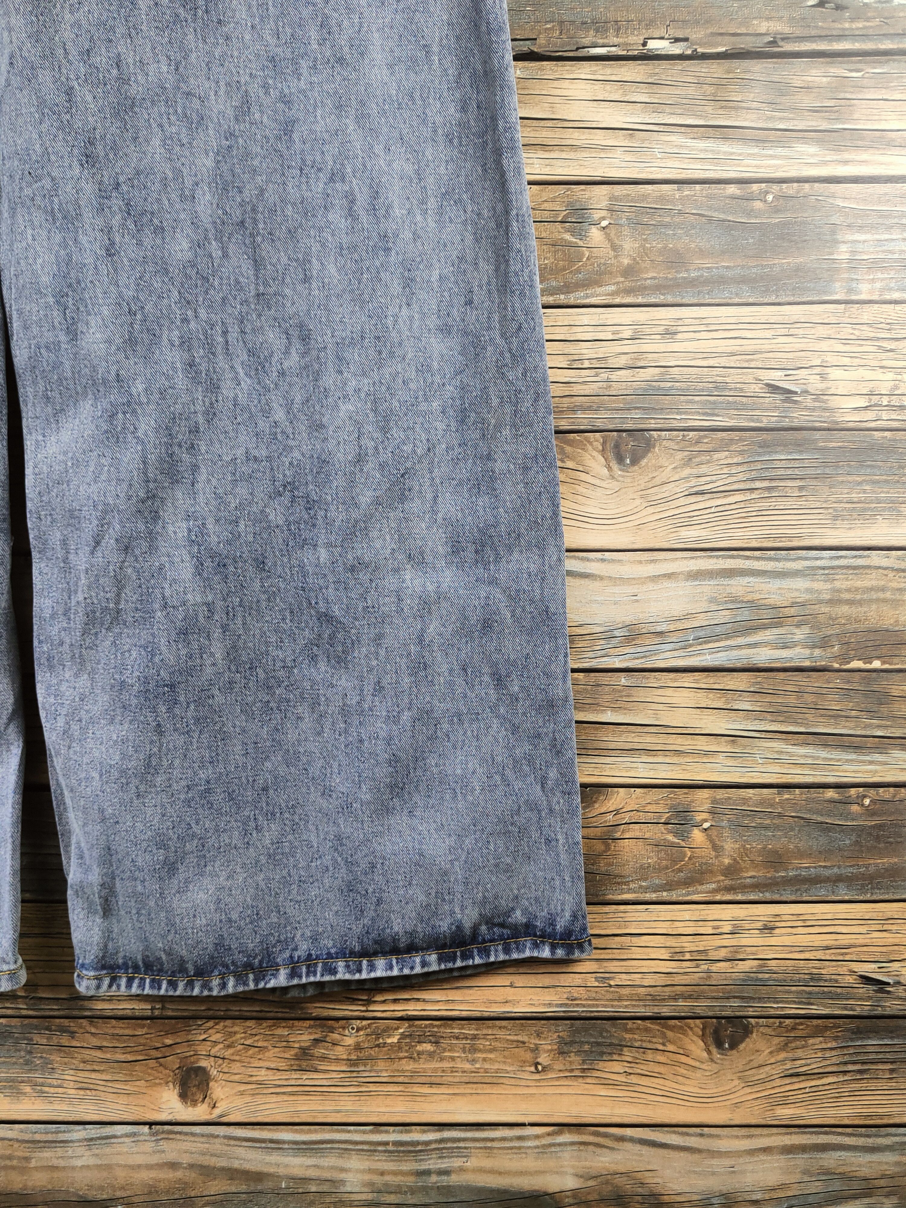 Japanese Brand D Japan Palazo Blue Distressed Ripped denim Jeans #S2912 Size 30" / US 8 / IT 44 - 11 Thumbnail
