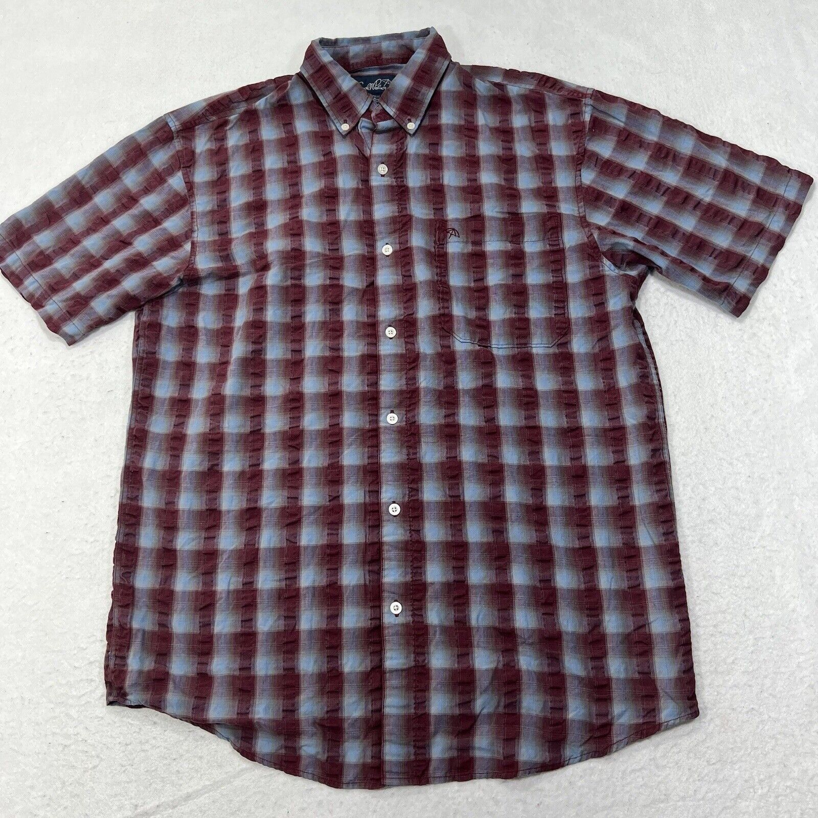 Other Arnold Palmer Button Down Maroon Short Sleeve Pocket Shirt Size US M / EU 48-50 / 2 - 1 Thumbnail