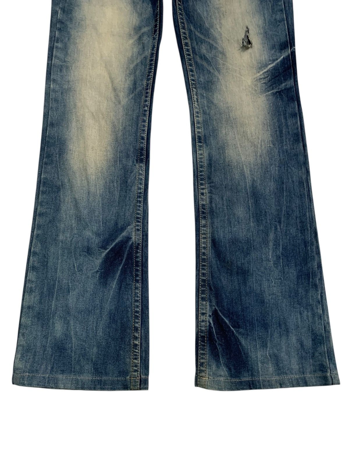 If Six Was Nine Flare Red papper Japanese Punk Skull Distressed Denim Size US 31 - 6 Thumbnail
