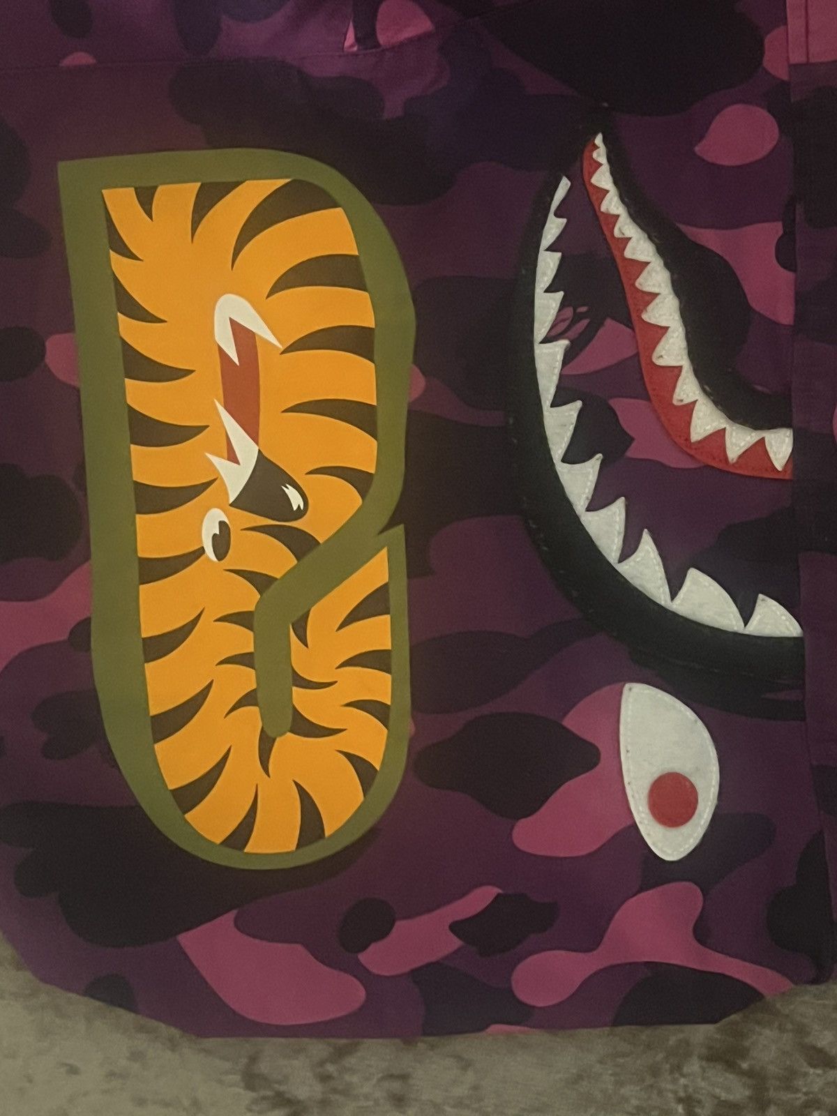Bape Rare BAPE A Bathing Ape Purple Camo Shark Button Shirt Size US XL / EU 56 / 4 - 19 Thumbnail