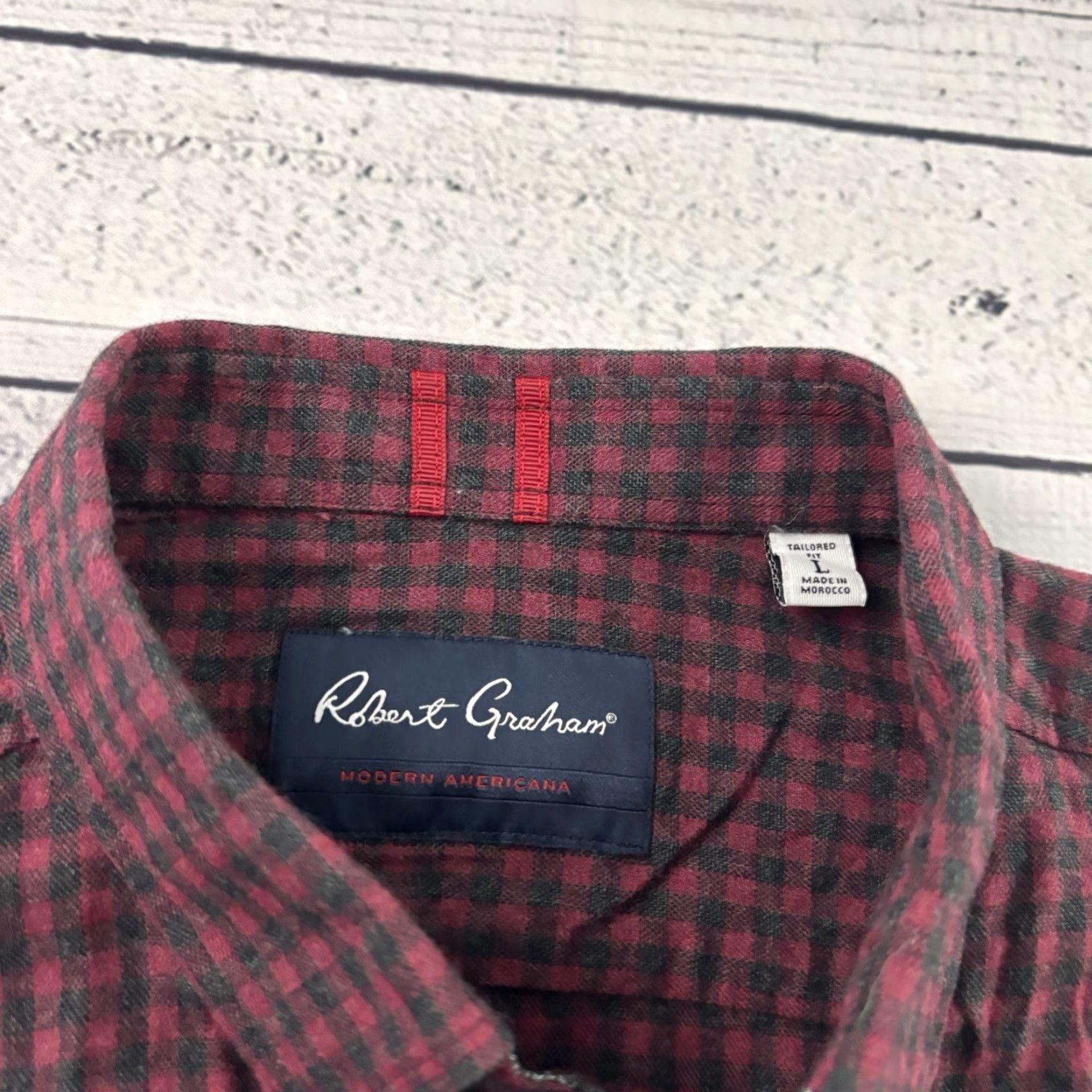 Robert Graham Robert Graham Plaid Button-Up Long Sleeve Flannel Shirt Mens Large Red Size US L / EU 52-54 / 3 - 2 Thumbnail