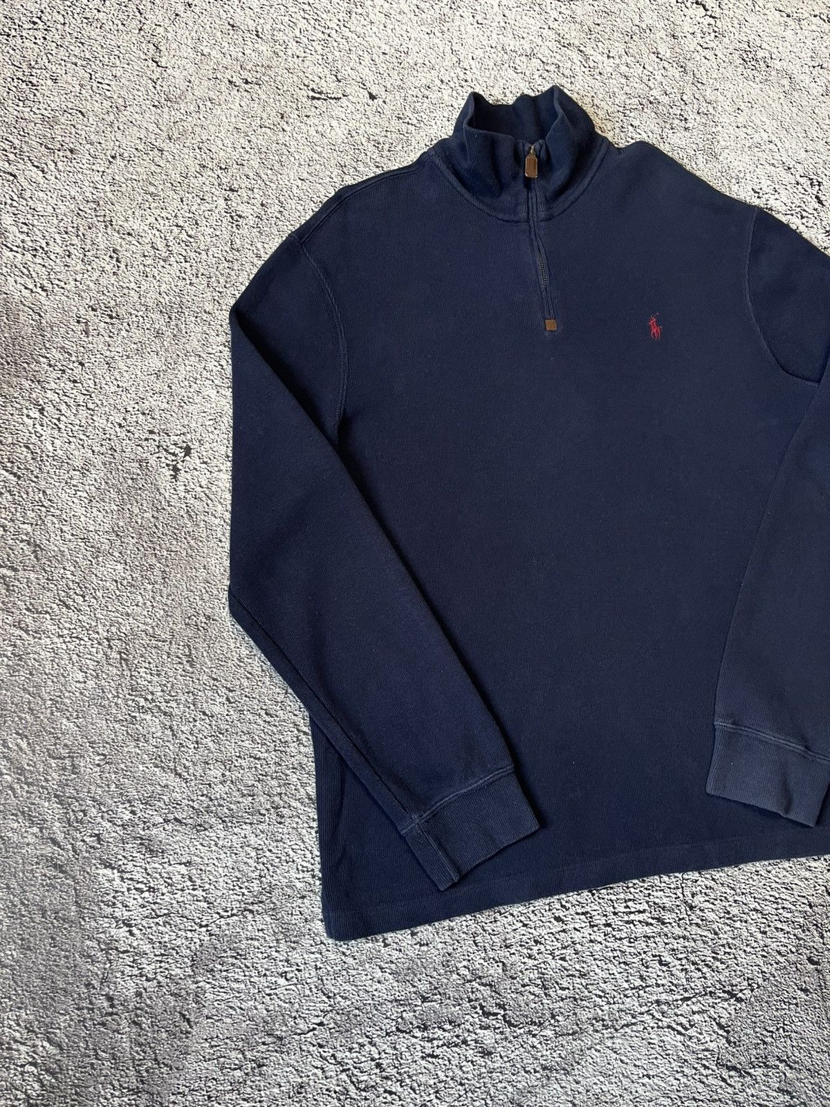 Polo Ralph Lauren Polo Ralph Lauren Half Zip Sweatshirt Navy Blue Mens Size L Size US L / EU 52-54 / 3 - 3 Thumbnail