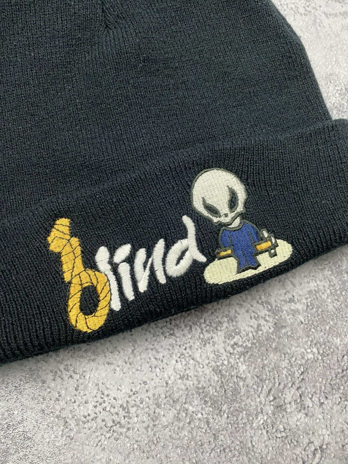 Girl Skateboards Vintage 90s Blind Skateboarding Hat Beanie Black Hook Ups Size ONE SIZE - 3 Thumbnail