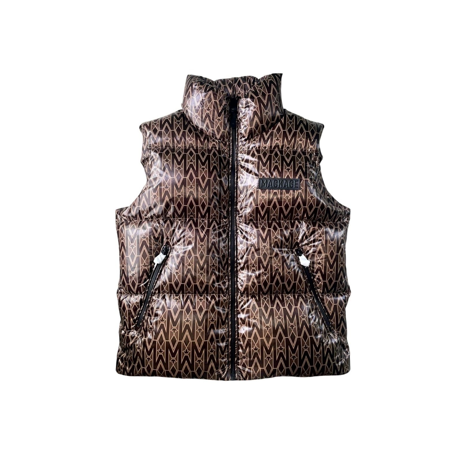 Mackage Mackage Monogram Brown Puffer Vest Size US S / EU 44-46 / 1 - 1 Thumbnail
