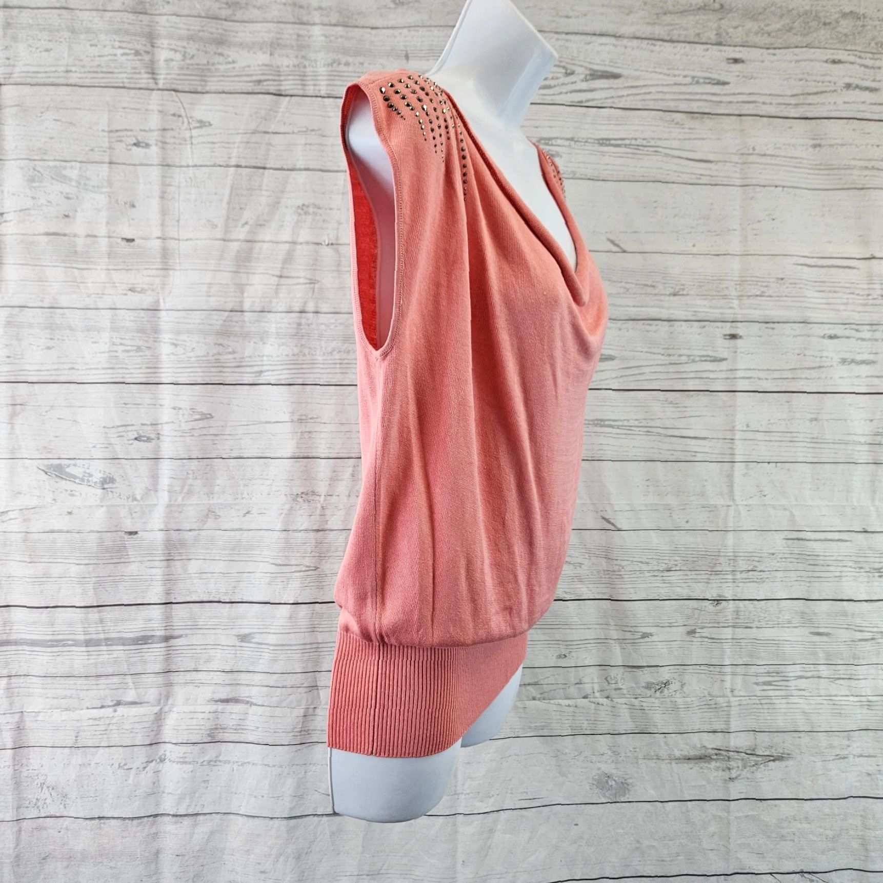 Calvin Klein Calvin Klein Womens Knit Top Sz Medium Pink Silk Blend Scoop Neck Blouse Knit Top Women M Pink Silk Blend Scoop Neck Calvin Klein Womens Knit's Top Size M / US 6-8 / IT 42-44 - 3 Thumbnail