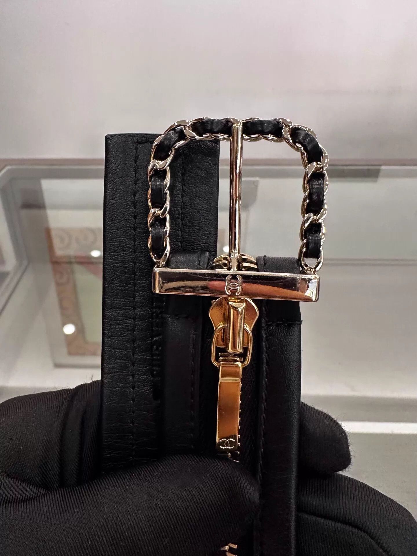 Chanel Chanel Silver CC 3.4W Pin Belt Black Zip Chain 70 Size ONE SIZE - 4 Thumbnail