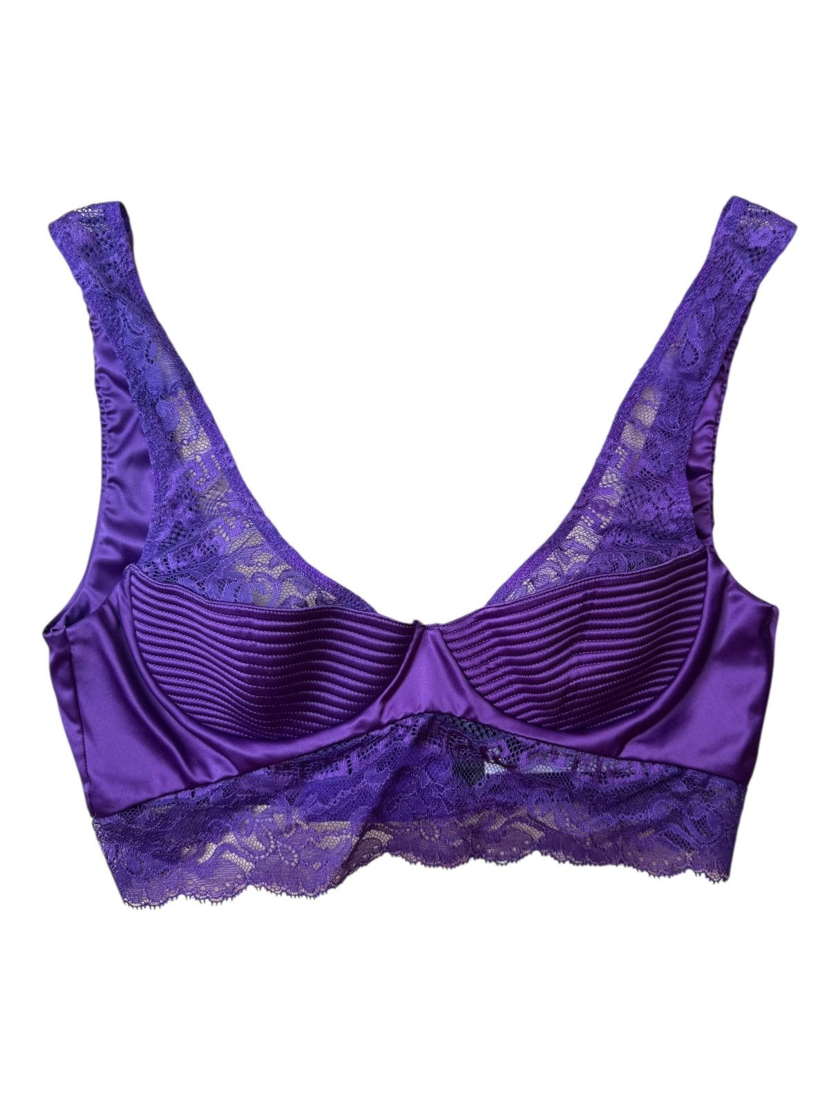 Versace Versace Purple Satin & Lace Bra Made in Italy – US 32B Size XS / US 0-2 / IT 36-38 - 1 Thumbnail