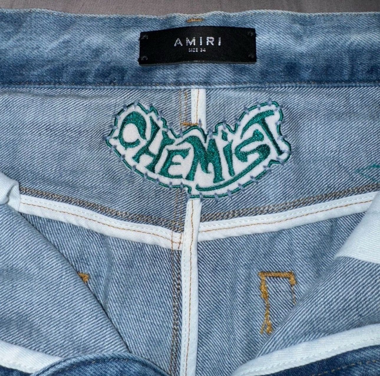 Amiri Amiri Chemist Leather Star Blue Jeans Size US 30 / EU 46 - 4 Thumbnail