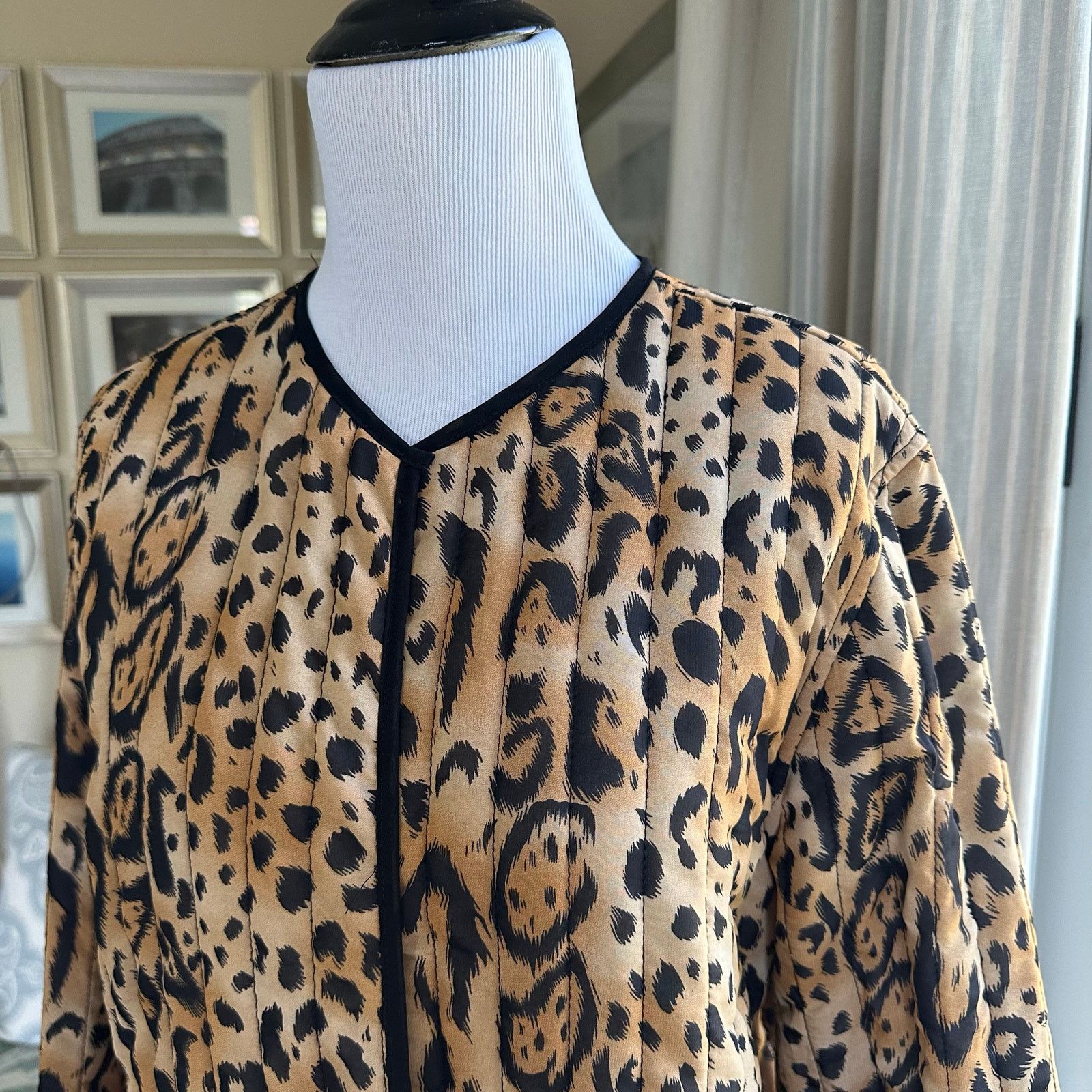 Other Leopard Print Quilted Open Front Blazer Size L Morgan Cole Size L / US 10 / IT 46 - 2 Thumbnail
