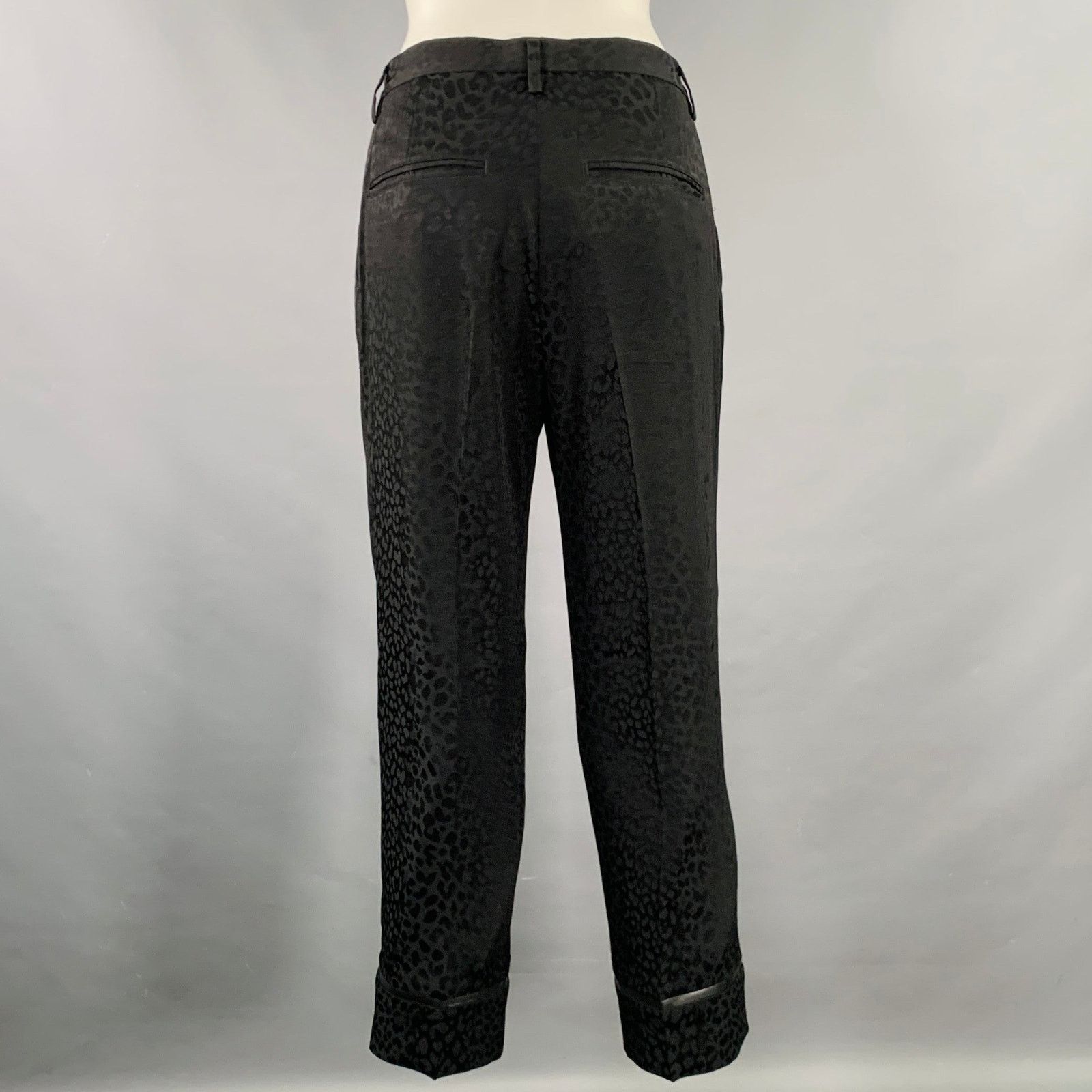 Noir Kei Ninomiya Size XS Black Triacetate Blend Jacquard Zip Fly Dress Pants Size 28" / US 6 / IT 42 - 3 Thumbnail