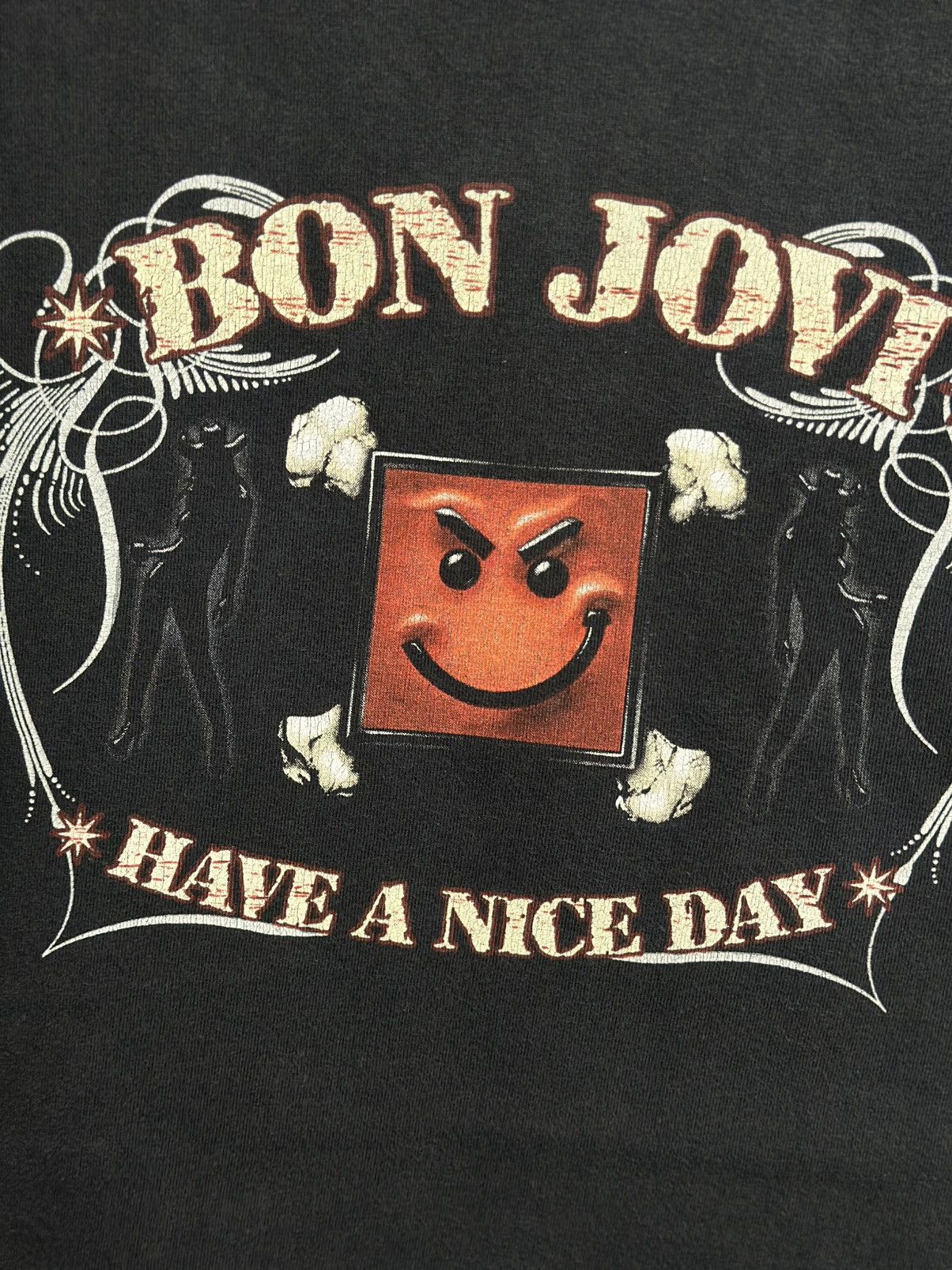 Band Tees × Vintage Vintage Bon Jovi Have A Nice Day Sun Faded Tee Size US L / EU 52-54 / 3 - 2 Thumbnail