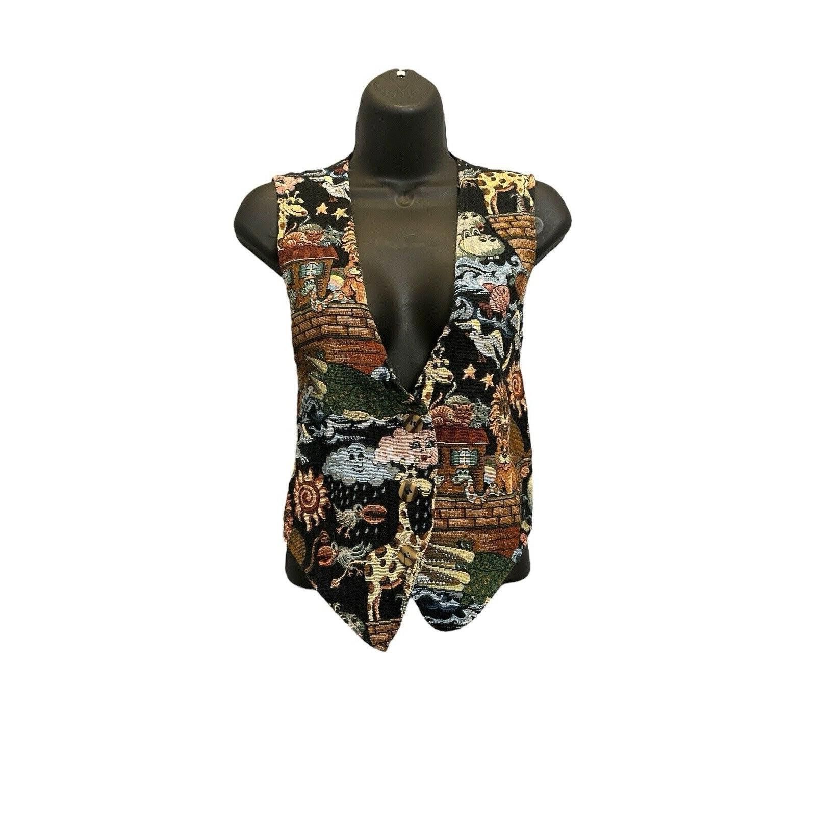Unknown London Vintage Tapestry Vest with Whimsical Animal & Nature Design Size ONE SIZE - 4 Thumbnail