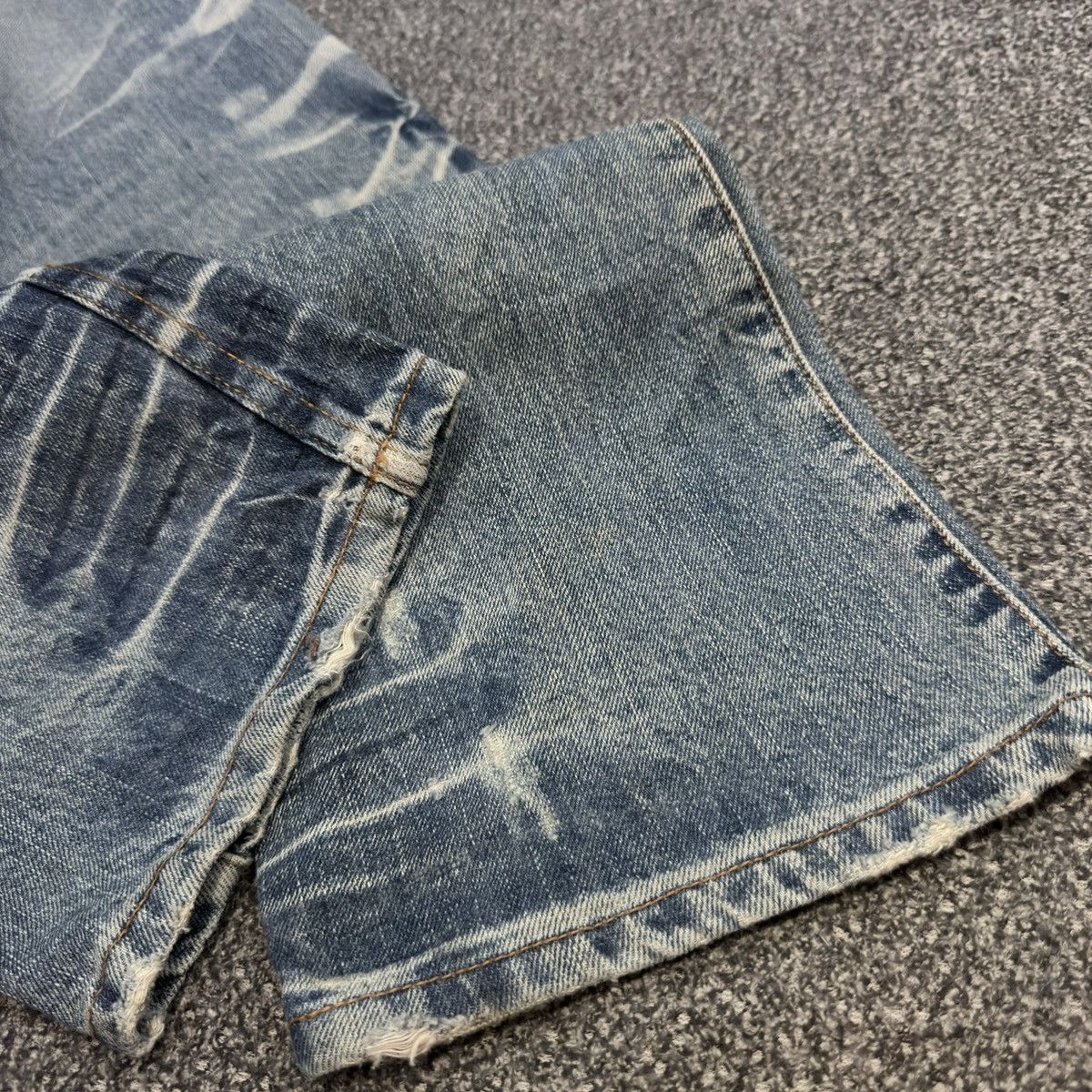 Le Grande Bleu (L.G.B.) Archives ‼️ Japanese Double Waist Nylaus Python Whisker Denim Size US 31 - 12 Thumbnail