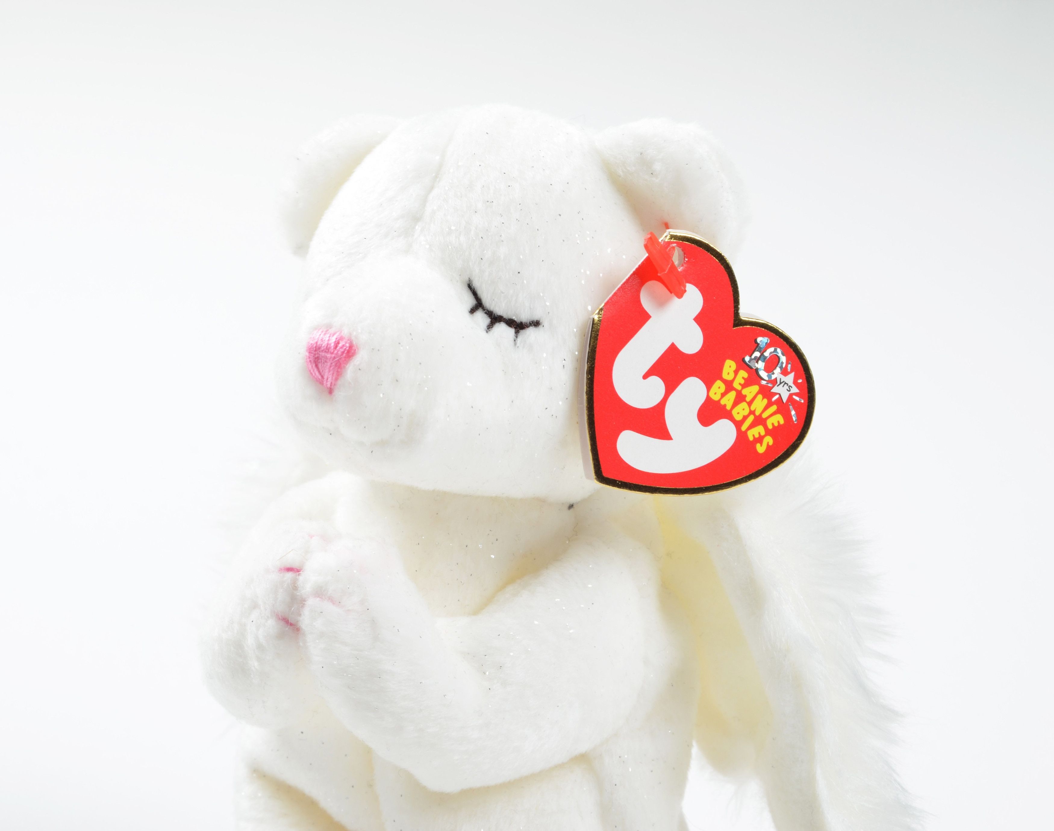 Vintage Ty Beanie Babies Blessed Bear 2002 White Angel Plush Size ONE SIZE - 2 Thumbnail