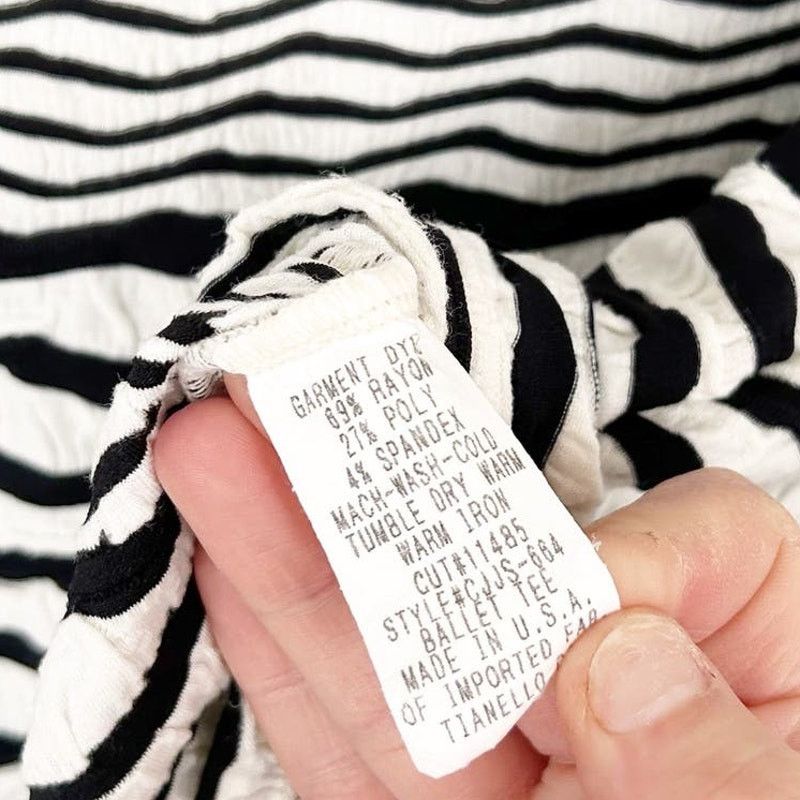 Other Tianello Black White Striped 3/4 Sleeve Shirt Sz M Size M / US 6-8 / IT 42-44 - 4 Thumbnail