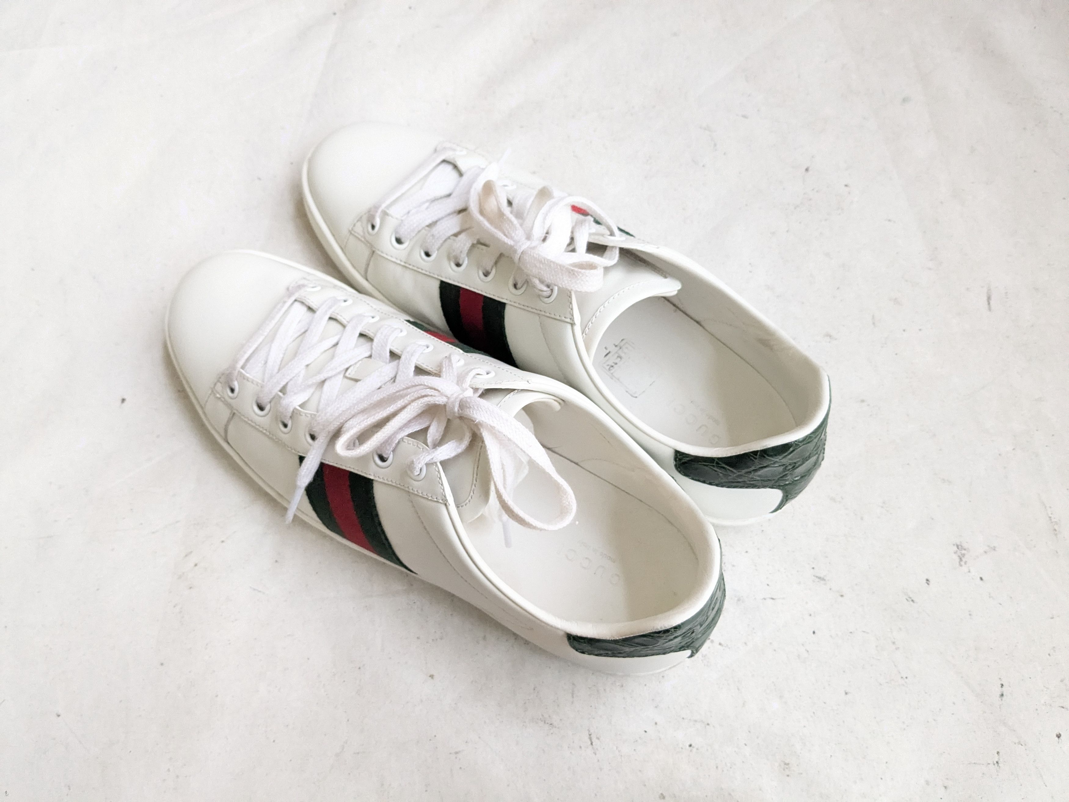 Gucci Gucci Ace Sneakers 7 White Leather Low 386750 Size US 7 / EU 40 - 11 Thumbnail