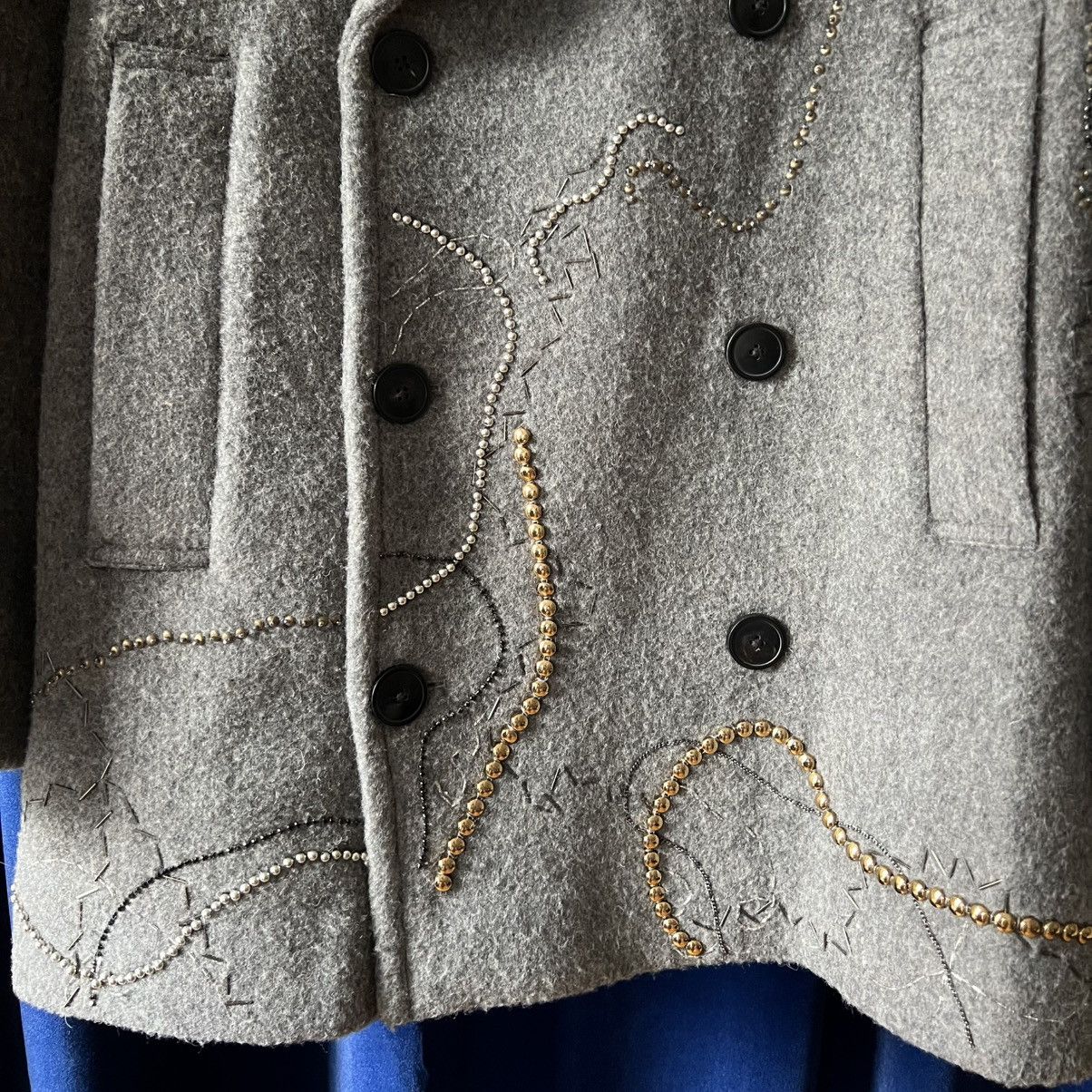 Dries Van Noten Dries Van Noten FW23 Raven Embellished Peacoat Size US M / EU 48-50 / 2 - 3 Thumbnail