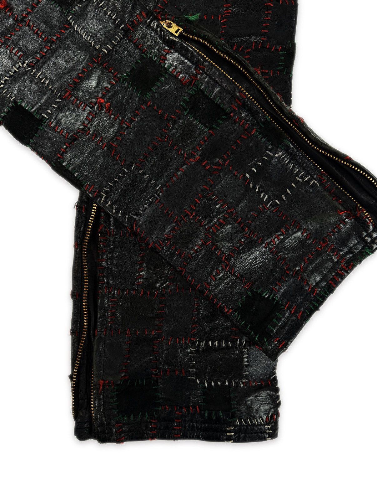Blackmeans AW13 Blackmeans Scab Calfskin Leather Patchwork Crust Pants Size US 31 - 3 Thumbnail