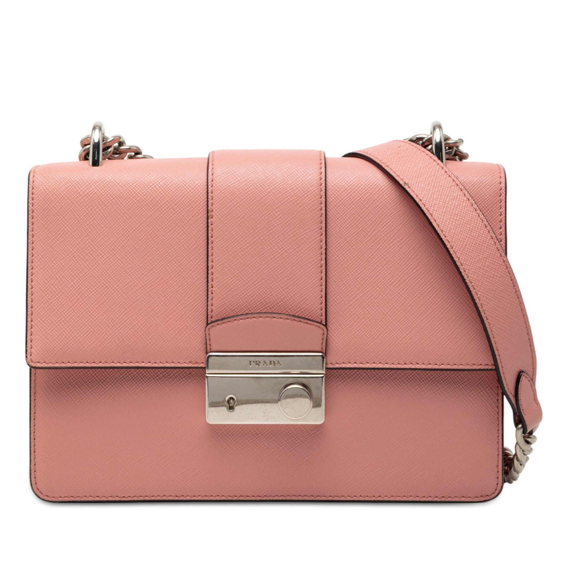 Prada Small Saffiano Sound Lock Chain Crossbody Size ONE SIZE - 1 Thumbnail