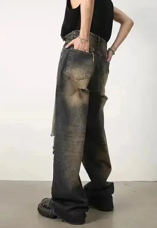 Japanese Brand Retro distressed nostalgic rust raw edge ripped jeans Size US 32 / EU 48 - 4 Thumbnail