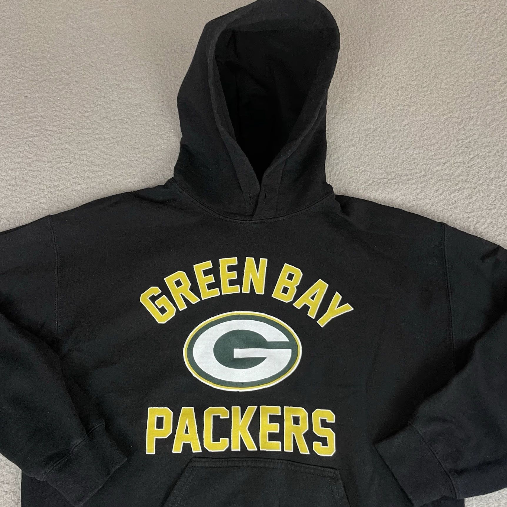 NFL VINTAGE NFL Green Bay Packers Sweatshirt Mens M Black Pullover Hoodie Team Apparel Size US M / EU 48-50 / 2 - 2 Thumbnail